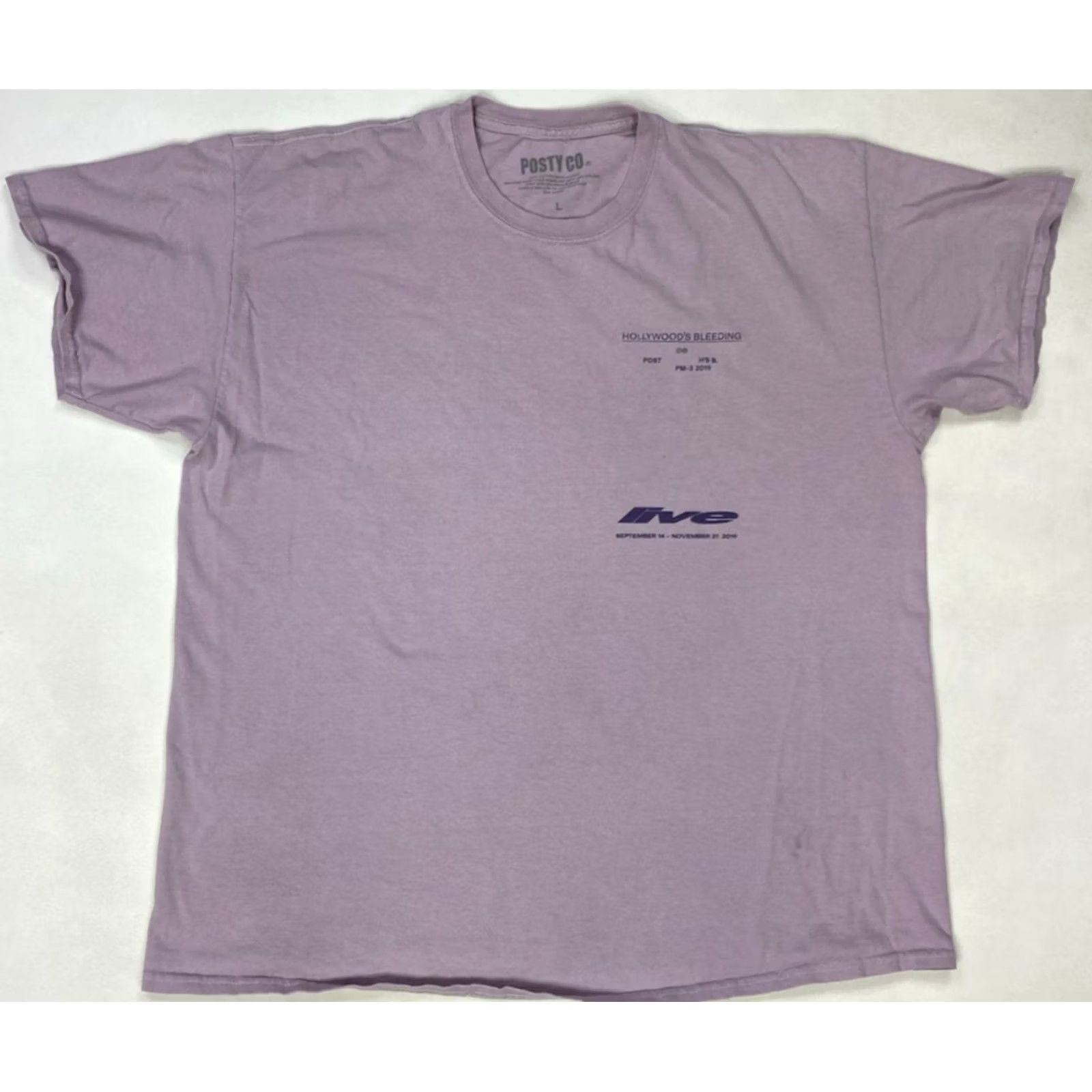 Vintage VINTAGE Post Malone Hollywood Is Bleeding Live Graphic T-shirt Men Large Purple Music Shirt Mens L Purple Graphic Print All Seasons 90s Concert Size US L / EU 52-54 / 3 - 6 Thumbnail