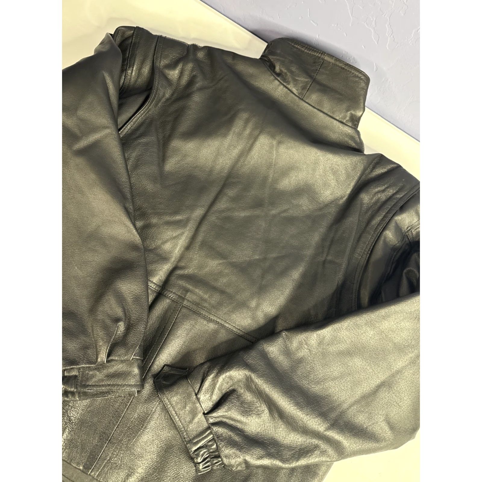 Vintage VINTAGE Caribou Creek Black Leather Bomber Jacket Coat Mens M Size US M / EU 48-50 / 2 - 6 Thumbnail