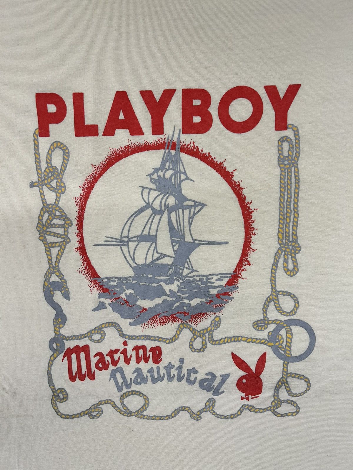 Playboy × Vintage Crazy Vintage Y2K Essential Cream Playboy Graphic T-Shirt Size US M / EU 48-50 / 2 - 2 Thumbnail