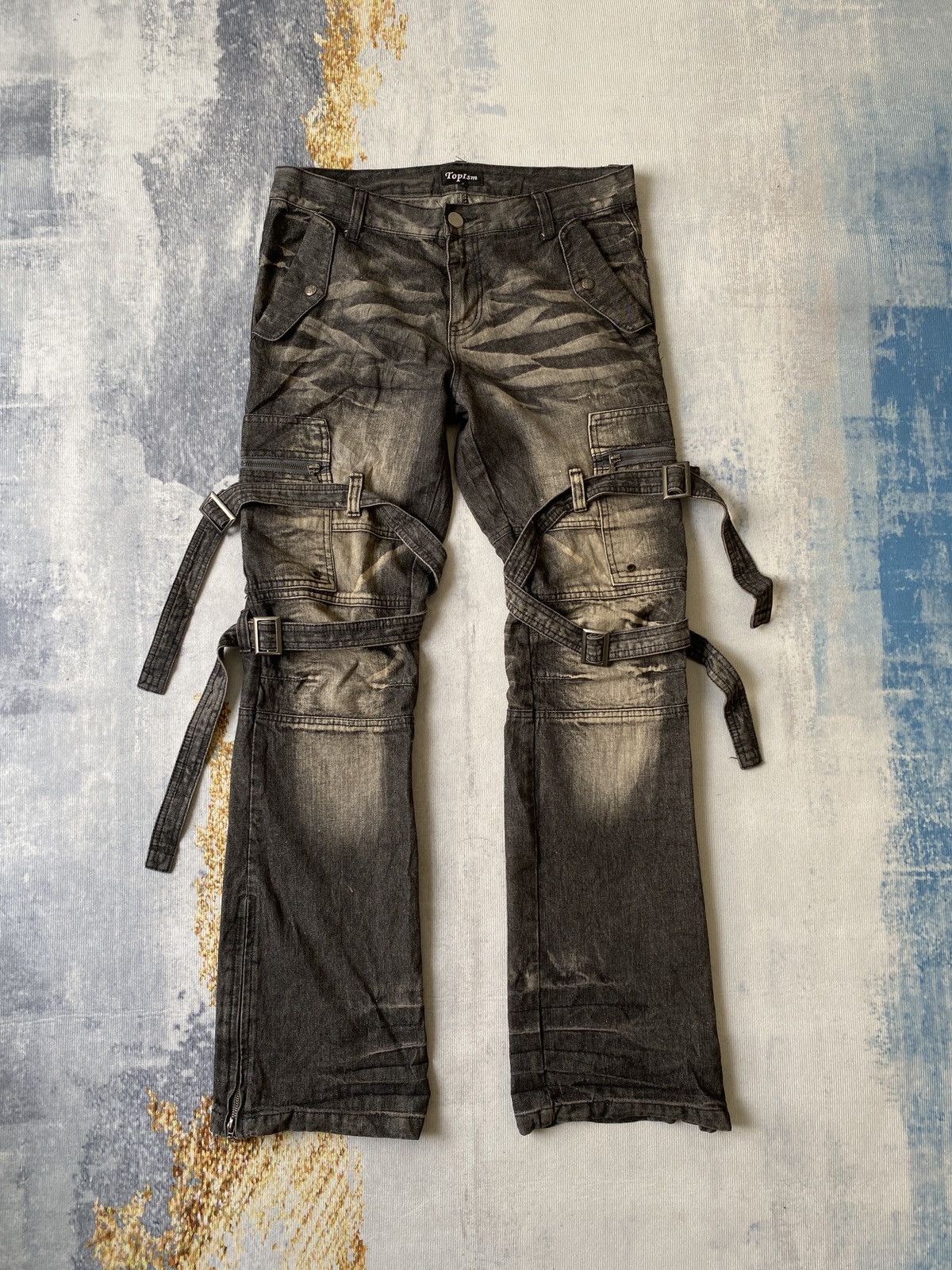 If Six Was Nine Japanese Brand Topism Bondage Flare Denim Size US 32 / EU 48 - 3 Thumbnail