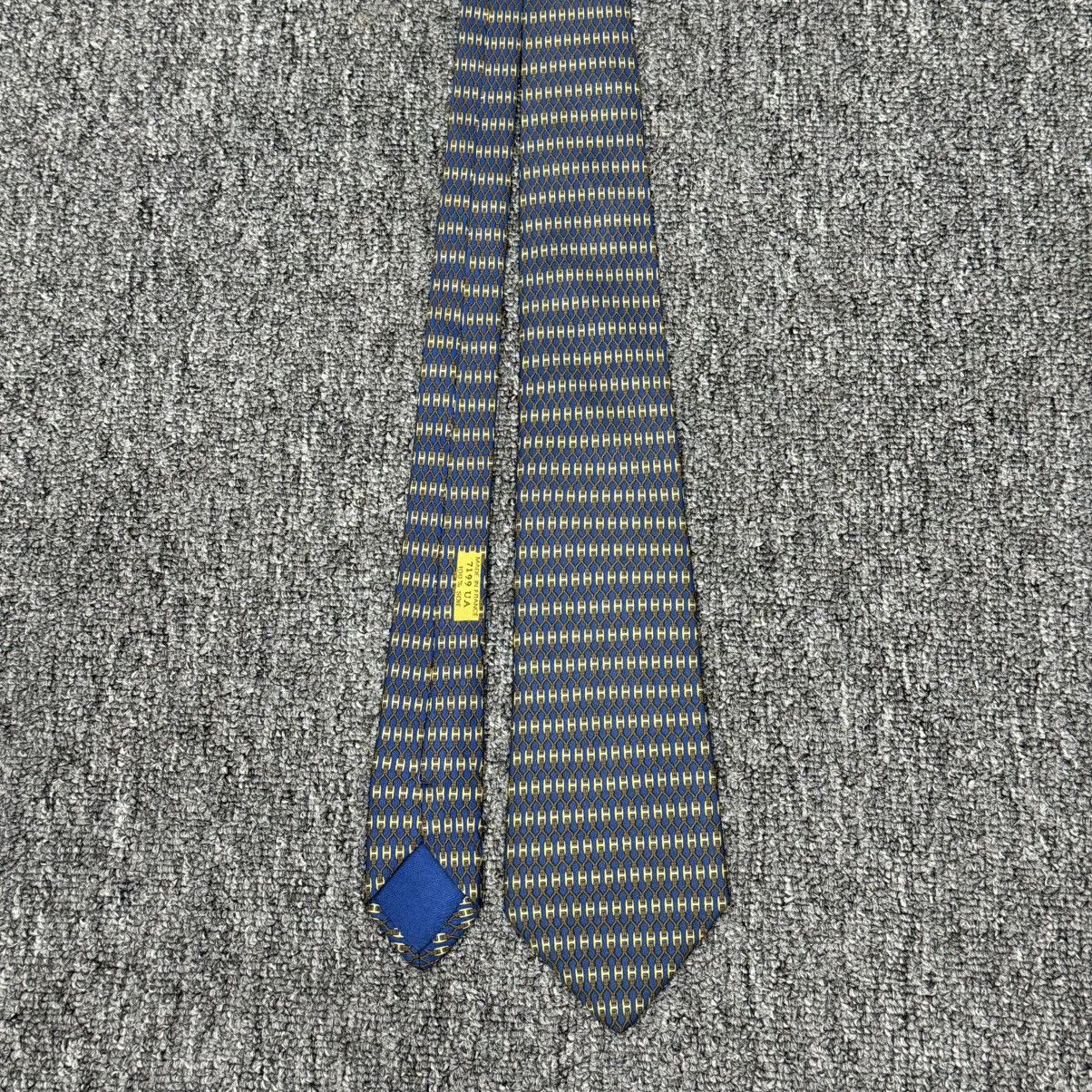 Hermes Hermes H Logo Overprint Silk Necktie (7199 UA) Size ONE SIZE - 4 Thumbnail