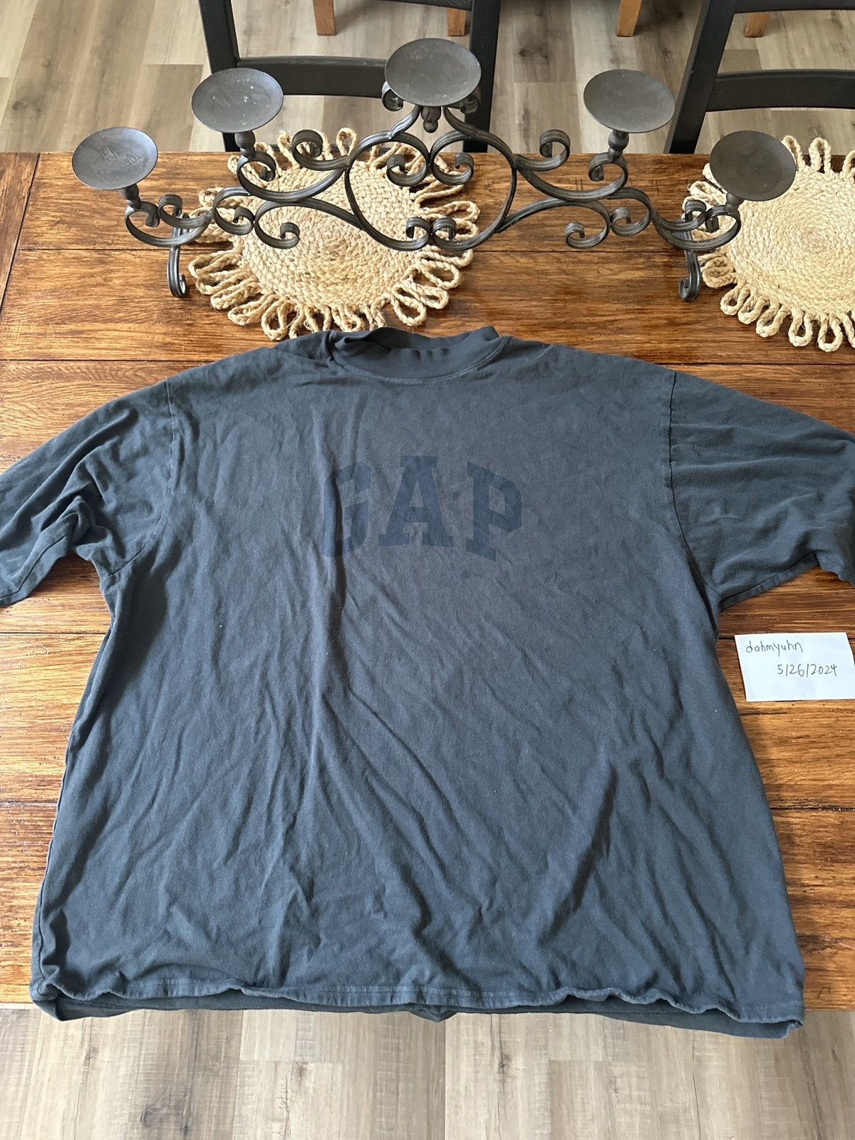 Image of Balenciaga x Gap Yeezy Gap Dove Longsleeve Tee in Black, Men's (Size XL)