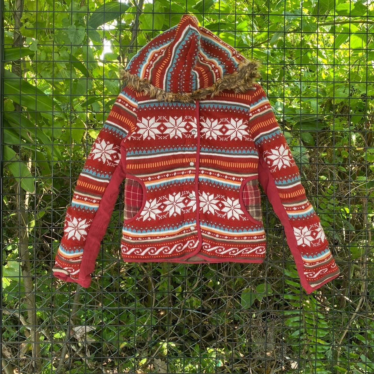 Aztech Mountain × Japanese Brand Vintage Navajo Fluffy Zipper Hoodies Size M / US 6-8 / IT 42-44 - 1 Thumbnail