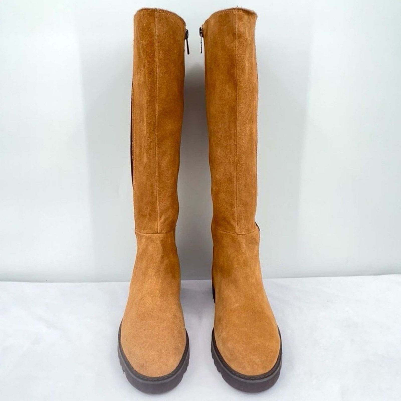 Donald Pliner Donald Pliner Codie Carmel Suede Stretch Zip Knee High Boots Size US 8.5 / IT 38.5 - 3 Thumbnail