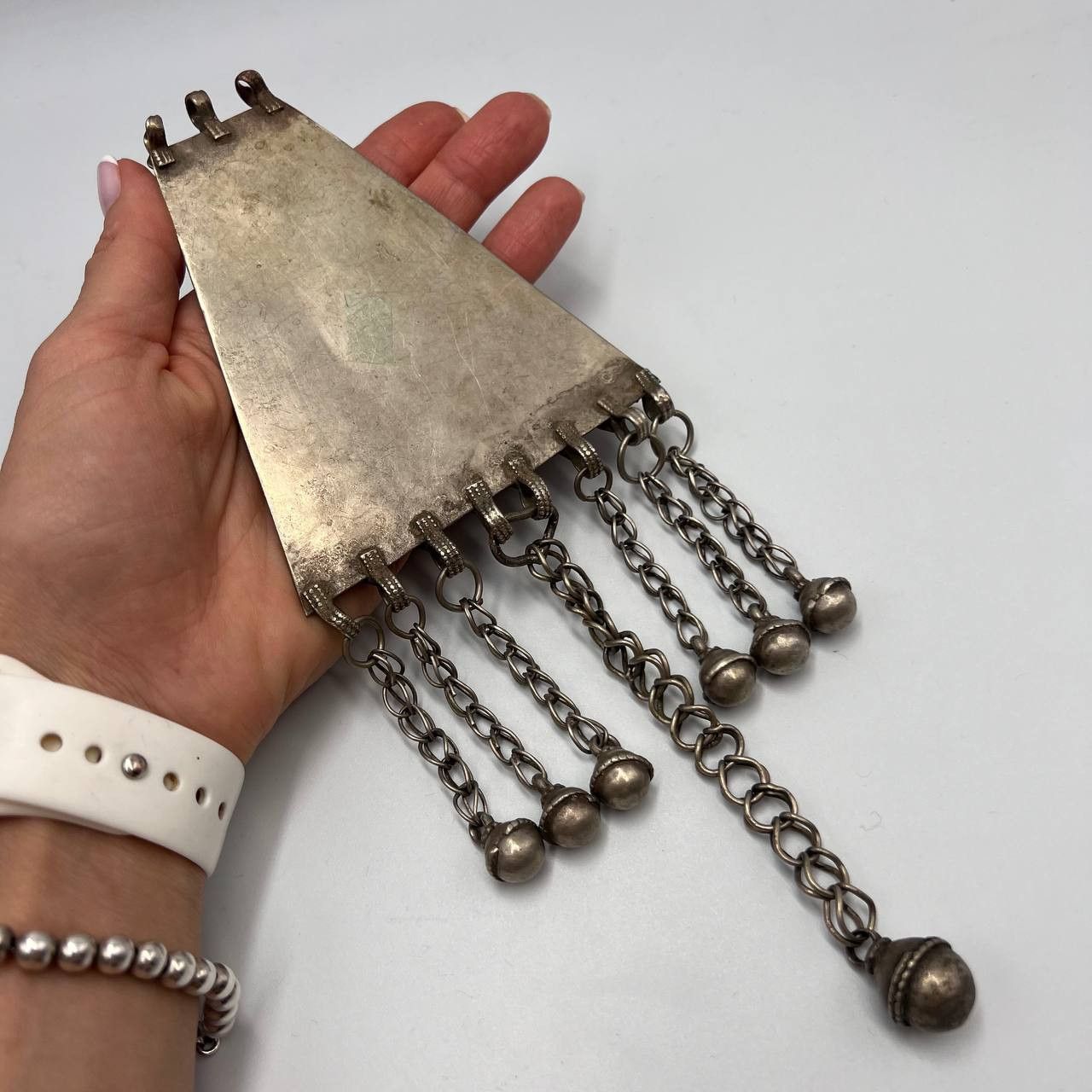 Handmade Antique Yemenite Silver Coral Hand Made Pendant Judaica Size ONE SIZE - 4 Thumbnail