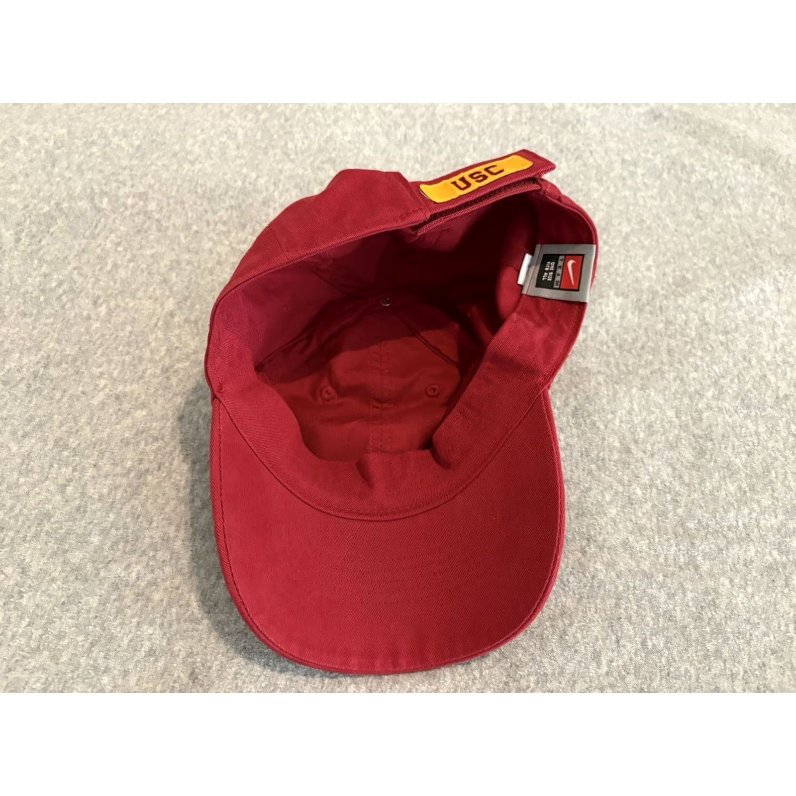 Nike VINTAGE Nike USC Trojans Rose Bowl Strapback Hat Cap Baseball Cap Mens One Size Red Adjustable Cotton Sports Theme Size ONE SIZE - 3 Thumbnail