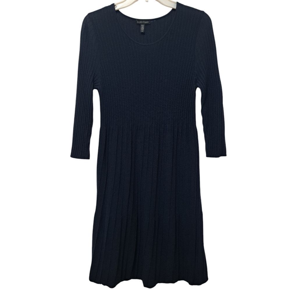 Eileen Fisher Eileen Fisher Washable Wool Scoop Neck Knit Dress Small Peti Size S / US 4 / IT 40 - 1 Thumbnail