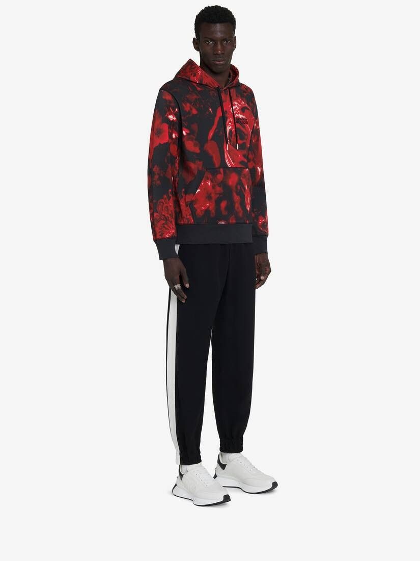 Alexander McQueen o1w1db10725 Wax Flower Hooded Sweatshirt in Black/Red Size US S / EU 44-46 / 1 - 4 Thumbnail