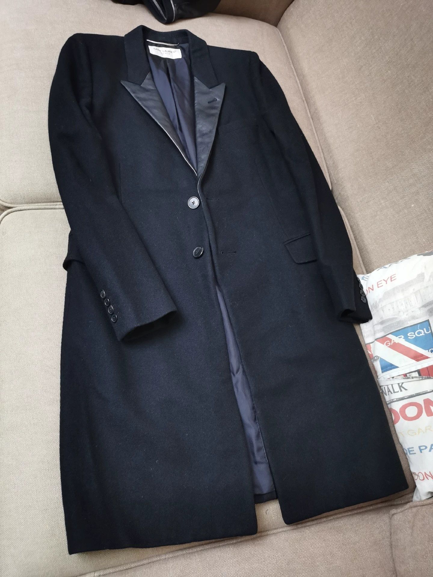 Saint Laurent Paris Saint Laurent Paris Showpiece patchwork leather collar coat Size US L / EU 52-54 / 3 - 1 Thumbnail
