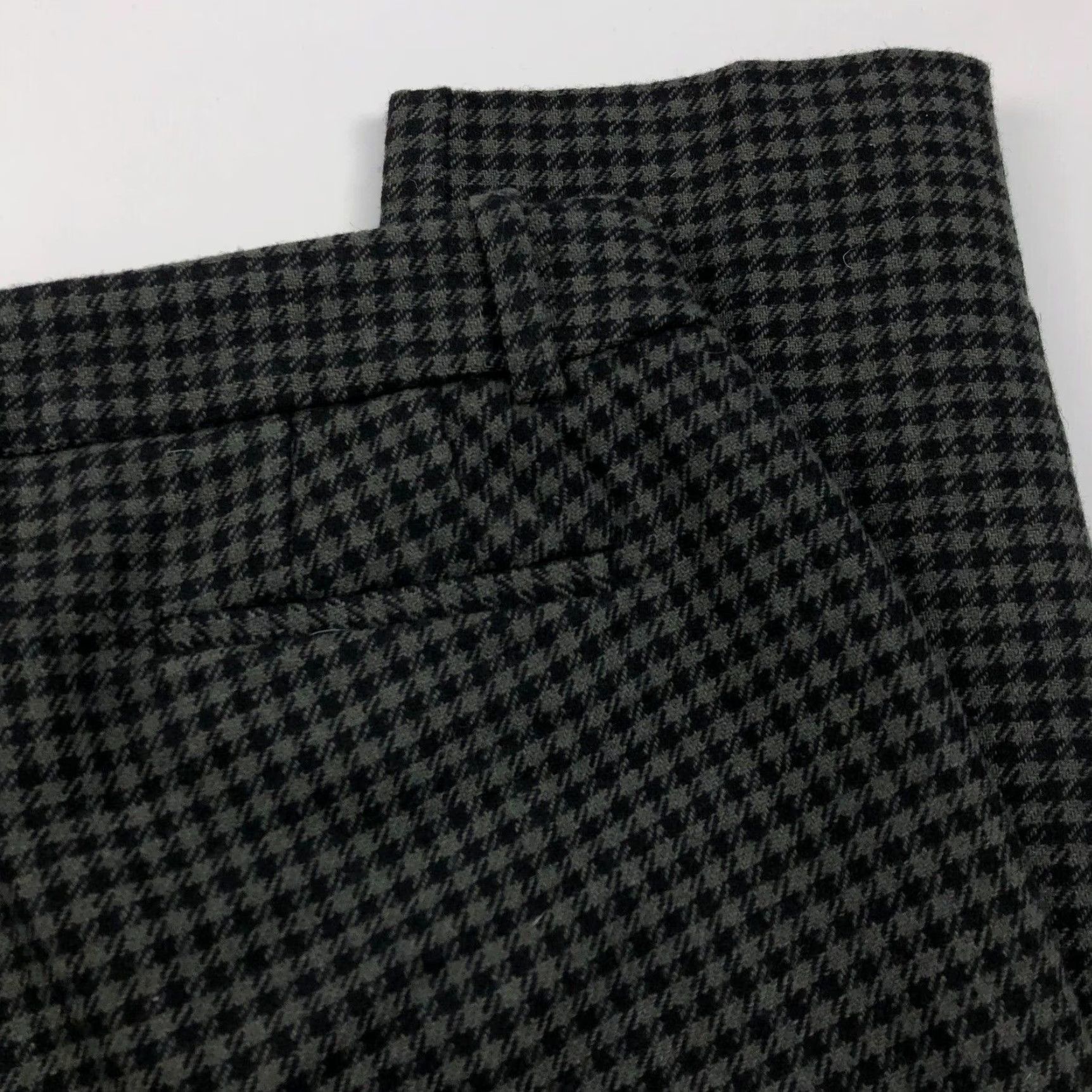 Nike J. Crew Skimmer Pant 2 (Fit 30W 25.5L) Mid Rise Straight Houndstooth Pants Womens Regular Size 2 Gray Nylon Wool Pockets Front Zip Stretchless Size 30" / US 8 / IT 44 - 2 Thumbnail