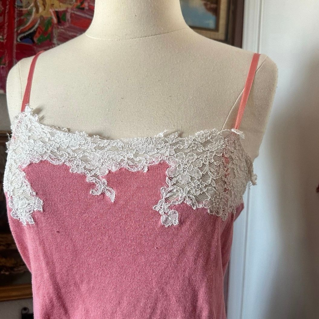 Other moda international pink white lace tank top Size L / US 10 / IT 46 - 2 Thumbnail