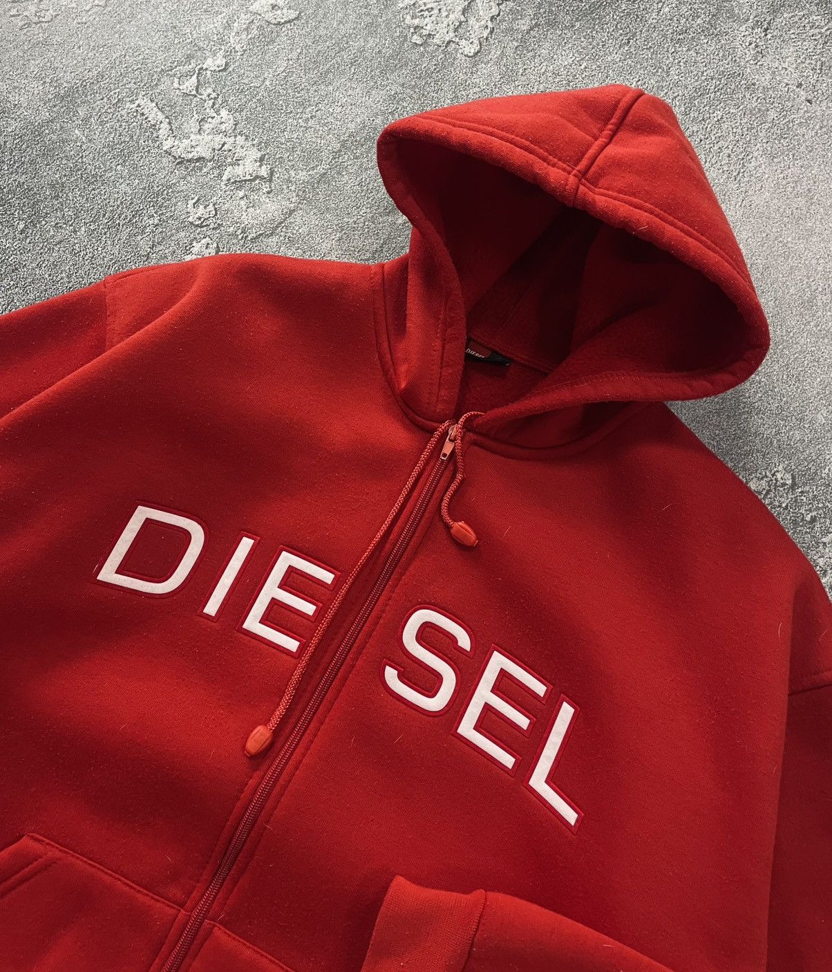 Diesel × Vintage Vintage Y2k Diesel Big Embroidered Logo Zip Hoodie Size US L / EU 52-54 / 3 - 6 Thumbnail