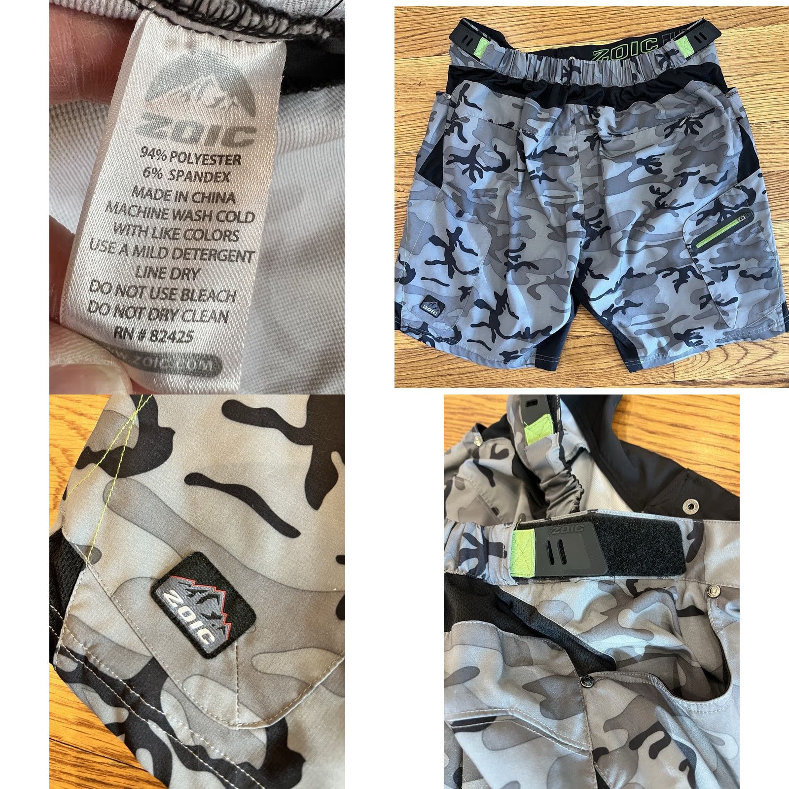 Vintage ZOIC Ether Camo Bike Short With Liner Men 3XL Shadow Camo Mountain Bike Shorts Athletic Black? Shadow Camo Size US 39 - 8 Thumbnail