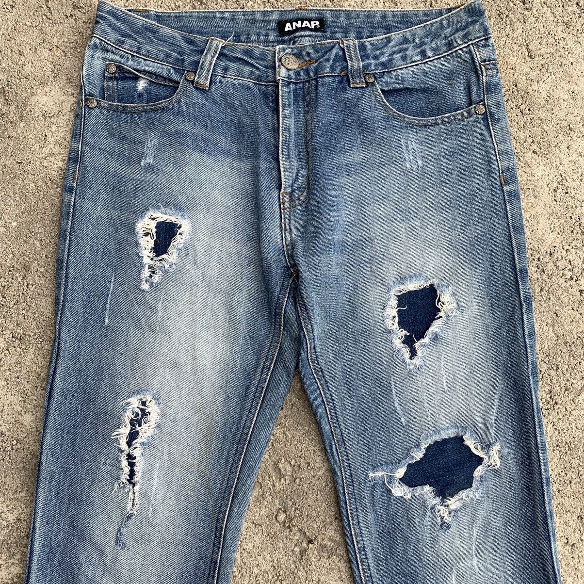 Hysteric Glamour Y2K Grunge Style Vintage Ripped ANAP Distressed Jeans W31 Size US 31 - 3 Thumbnail