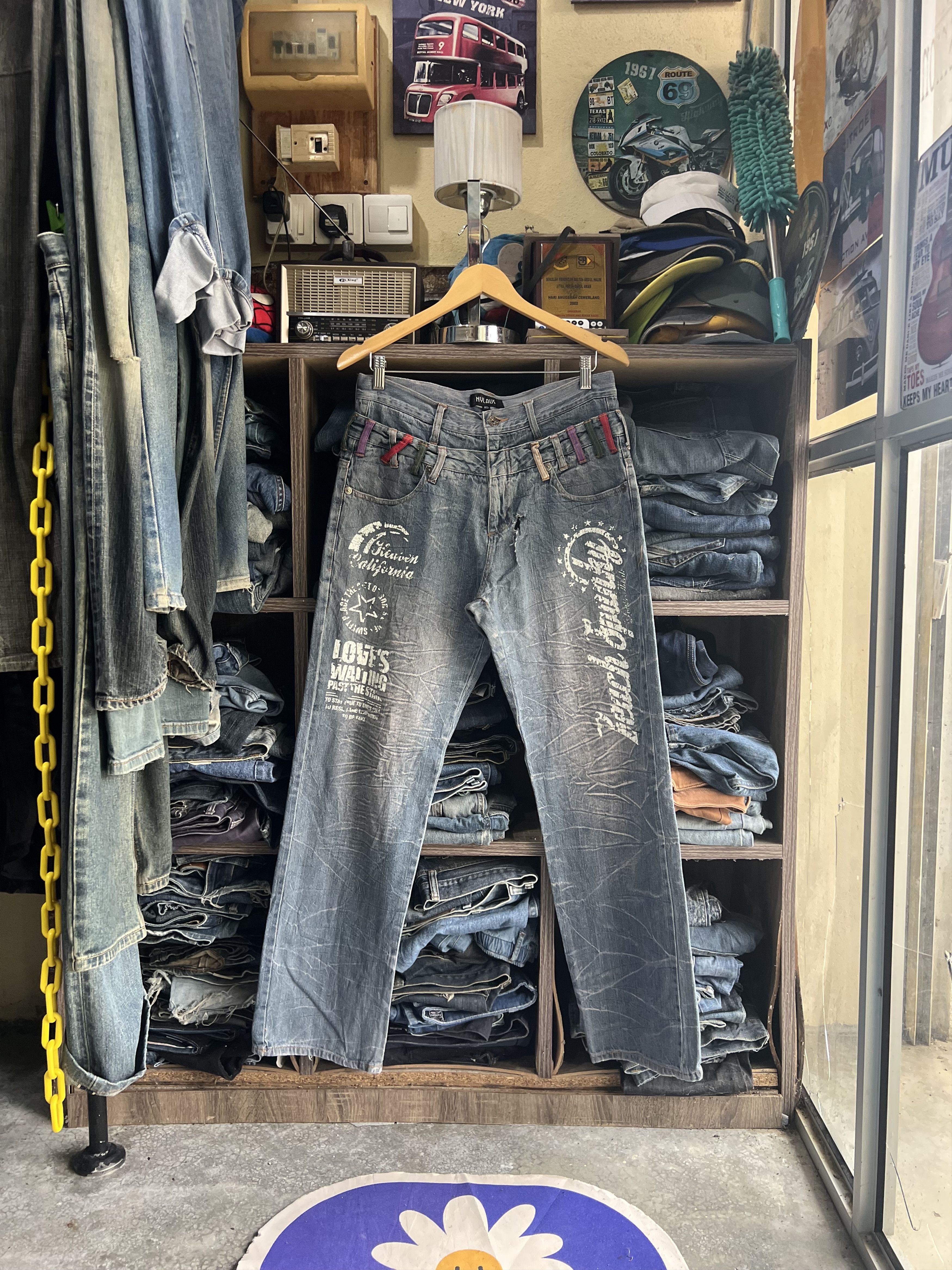 Japanese Brand 🔥Nylaus Double Waist Hysteric Inspired Flared Denim Size US 32 / EU 48 - 19 Thumbnail