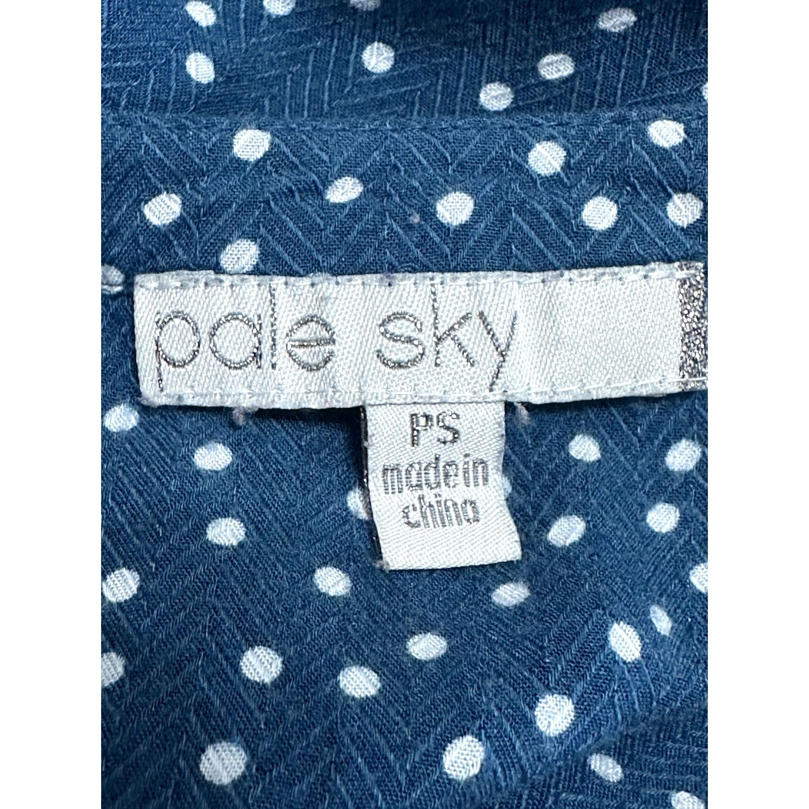 Other Pale Sky Blouse Polka Dot Split Neck Blue/White Women's PS Size S / US 4 / IT 40 - 7 Thumbnail