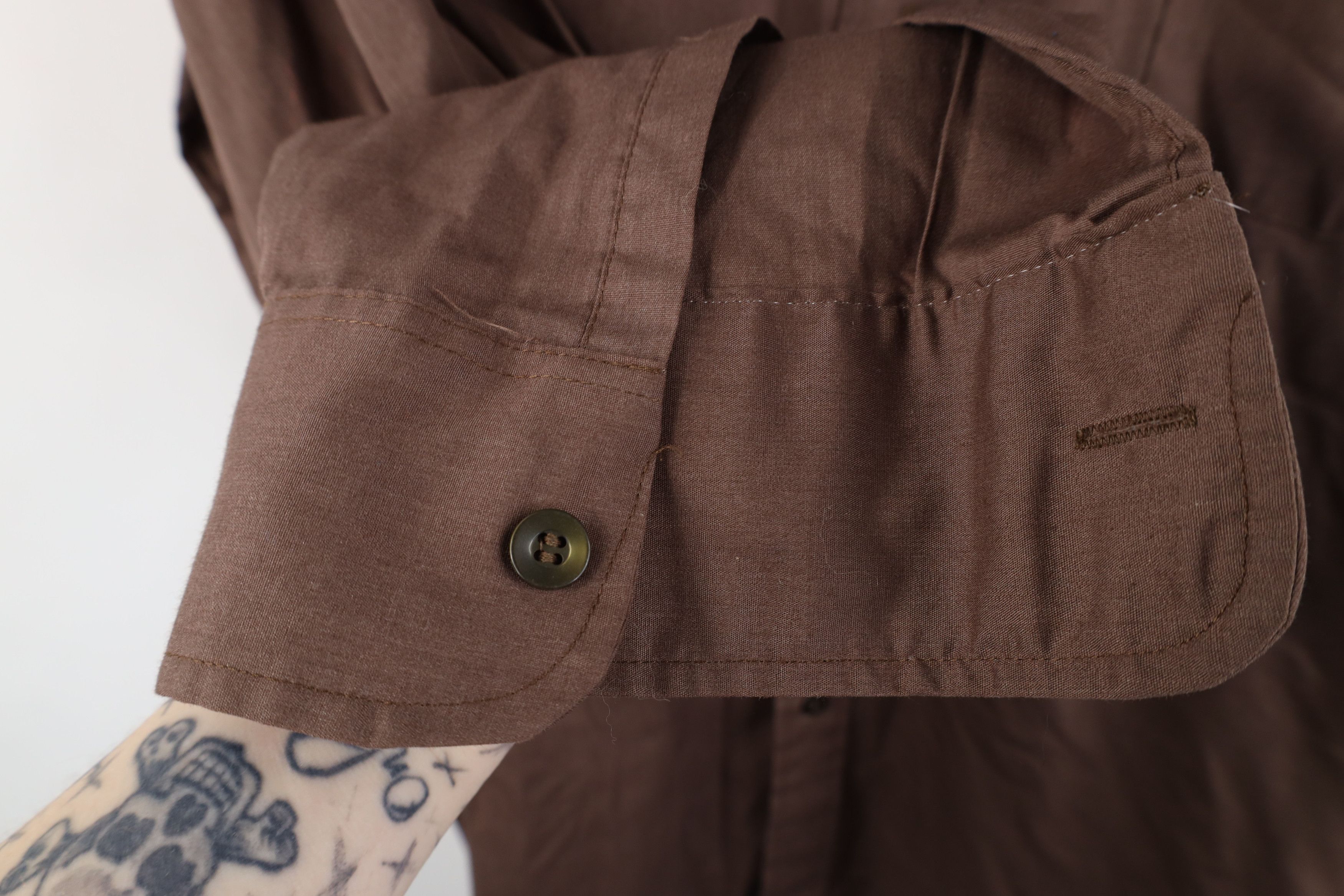 Vintage Vintage 70s Streetwear Faded Collared Button Shirt Brown USA Size US M / EU 48-50 / 2 - 6 Thumbnail