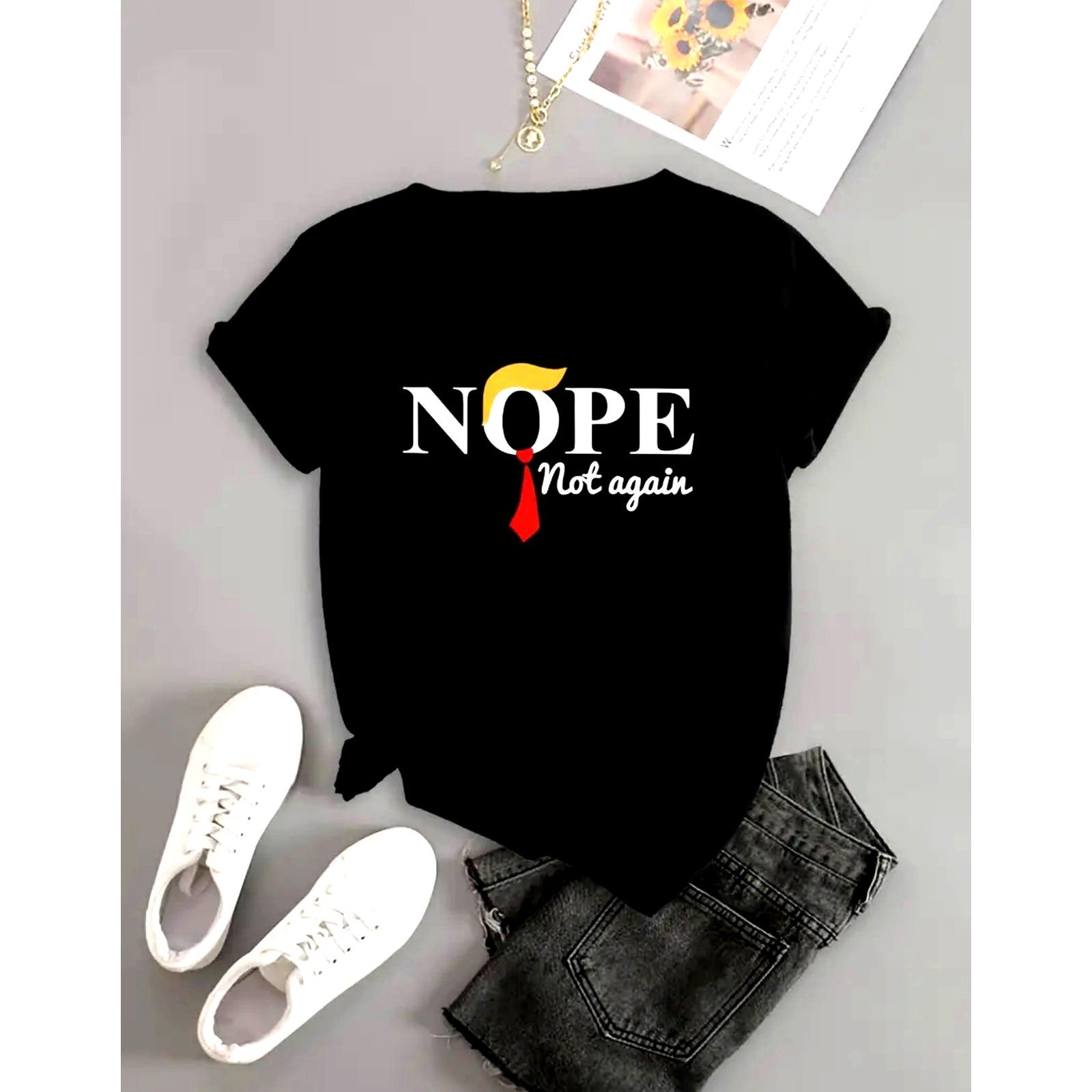 Other Graphic Short Sleeve Crew Nope Not Again Black T Shirt 8/10 Size L / US 10 / IT 46 - 2 Thumbnail
