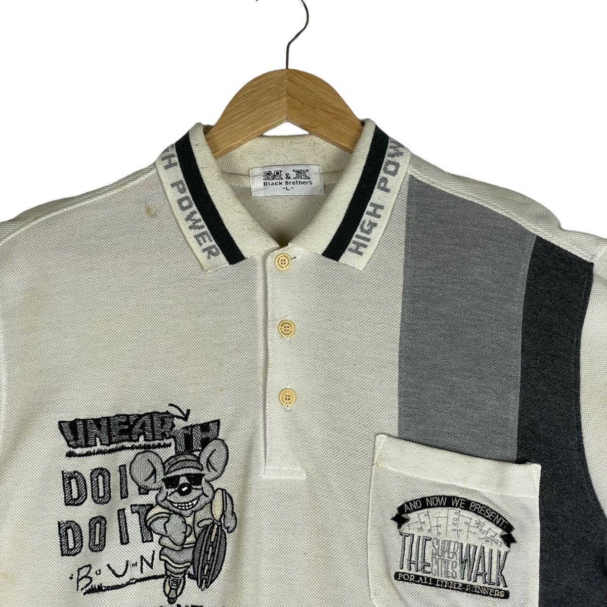 Japanese Brand 🔥LAST PRICE🔥 Vintage M&X Black Brother Polo Shirt Size US L / EU 52-54 / 3 - 3 Thumbnail