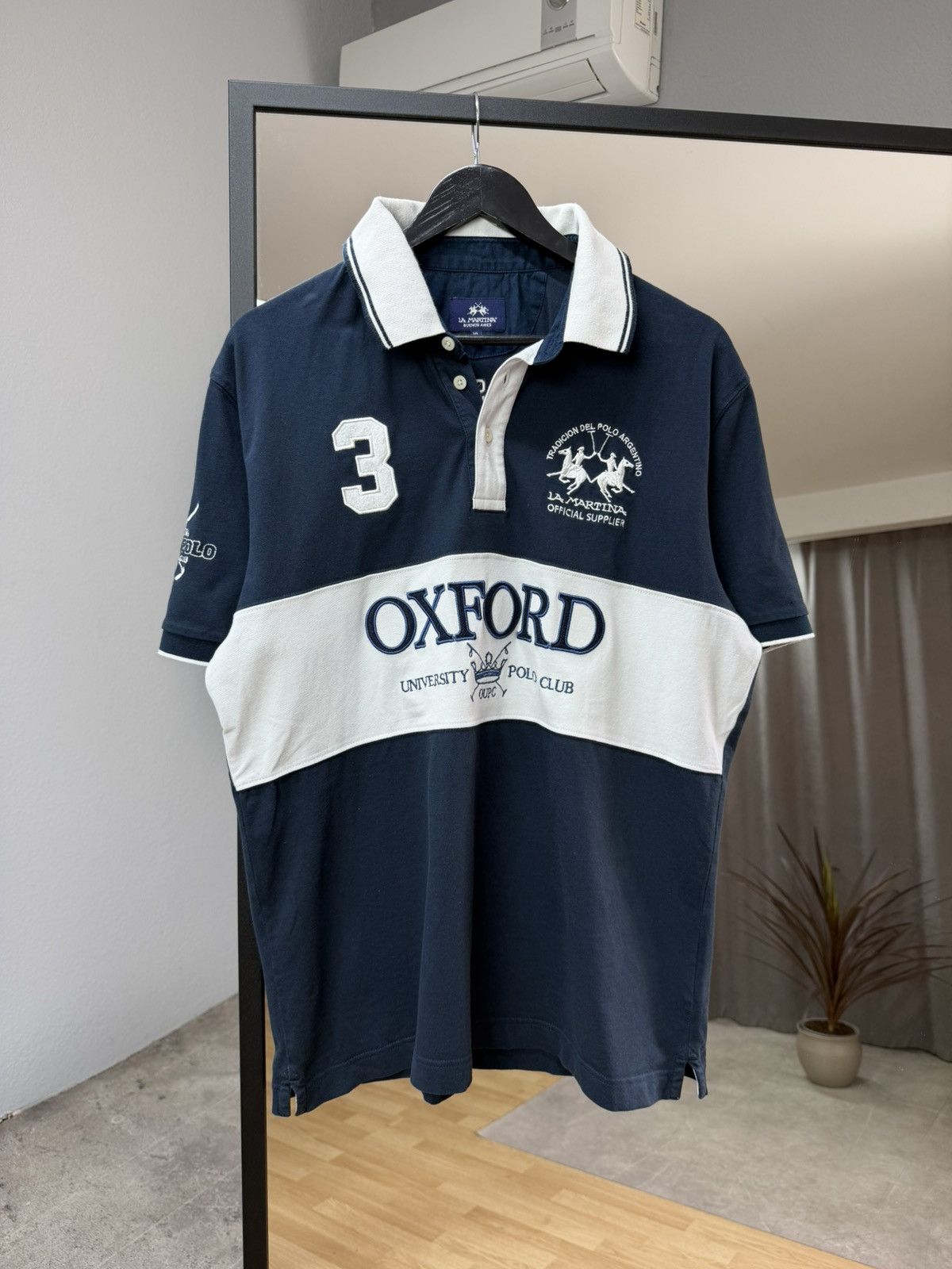 Polo Ralph Lauren La Martina Varsity Polo Shirt Oxford Luxury Big Logo Back Size US XL / EU 56 / 4 - 1 Thumbnail