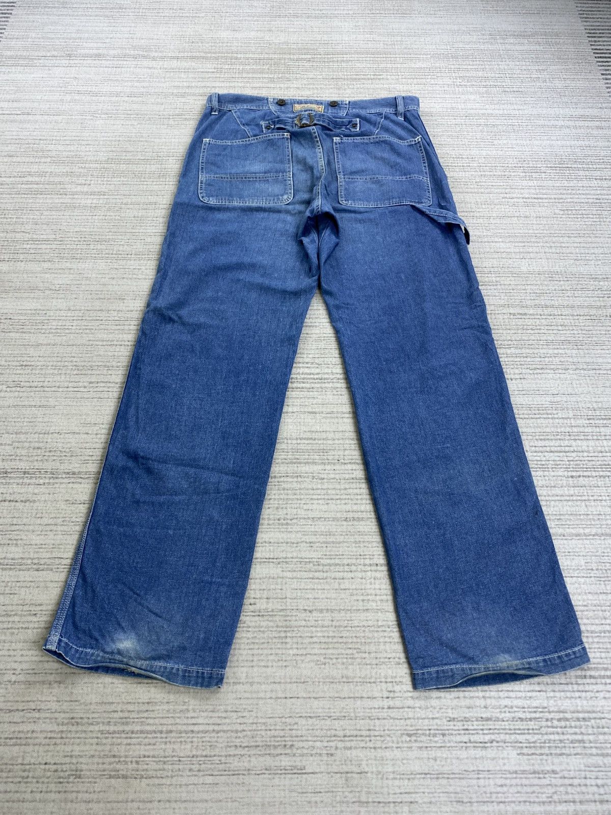 ABAHOUSE × Japanese Brand × Vintage Vintage Abahouse Carpenter Buckle Back Denim Pants Size US 34 / EU 50 - 2 Thumbnail