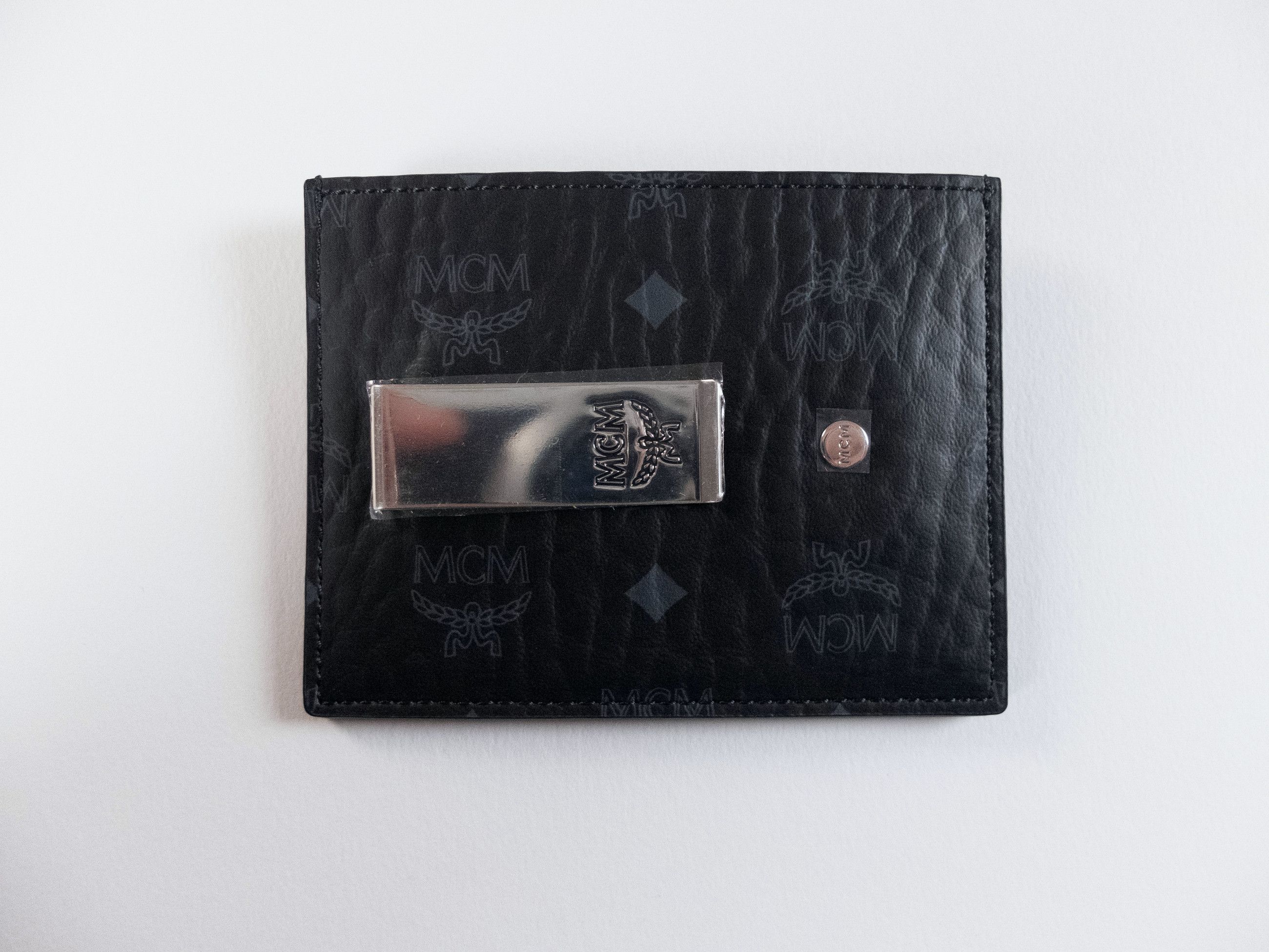 MCM MCM Visetos black coated canvas money clip card holder Size ONE SIZE - 3 Thumbnail