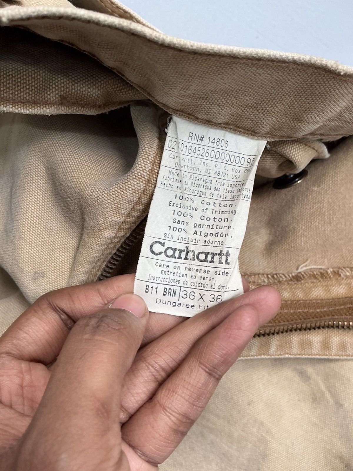 Carhartt Vintage Carhartt B11 BRN carpenter workwear denim Size US 38 / EU 54 - 8 Thumbnail