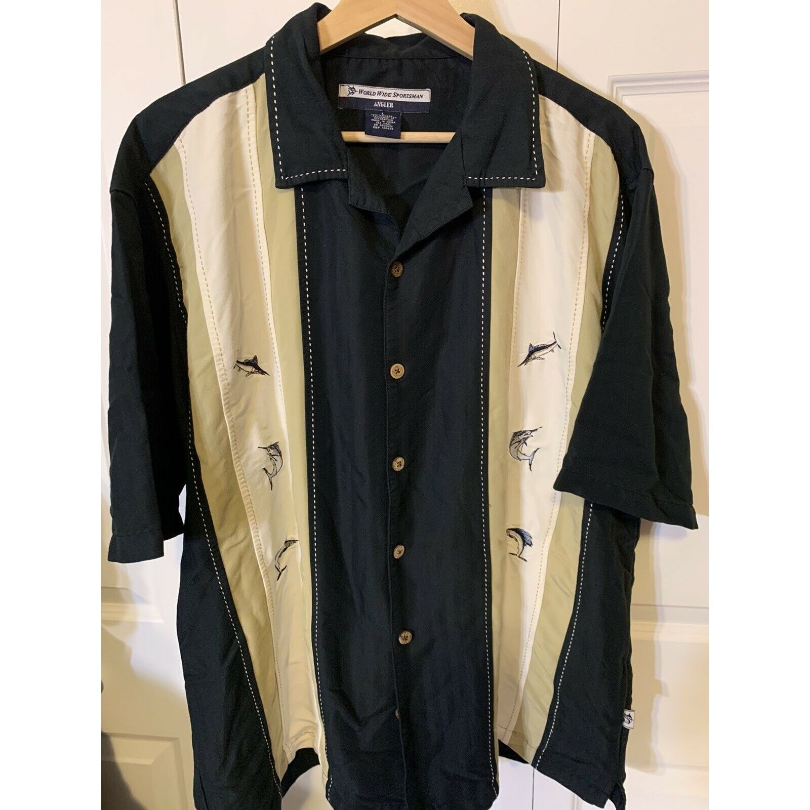 Other WORLD WIDE SPORTSMAN MEN'S Sz L Black Cream Angler FISHING S Size US L / EU 52-54 / 3 - 3 Thumbnail