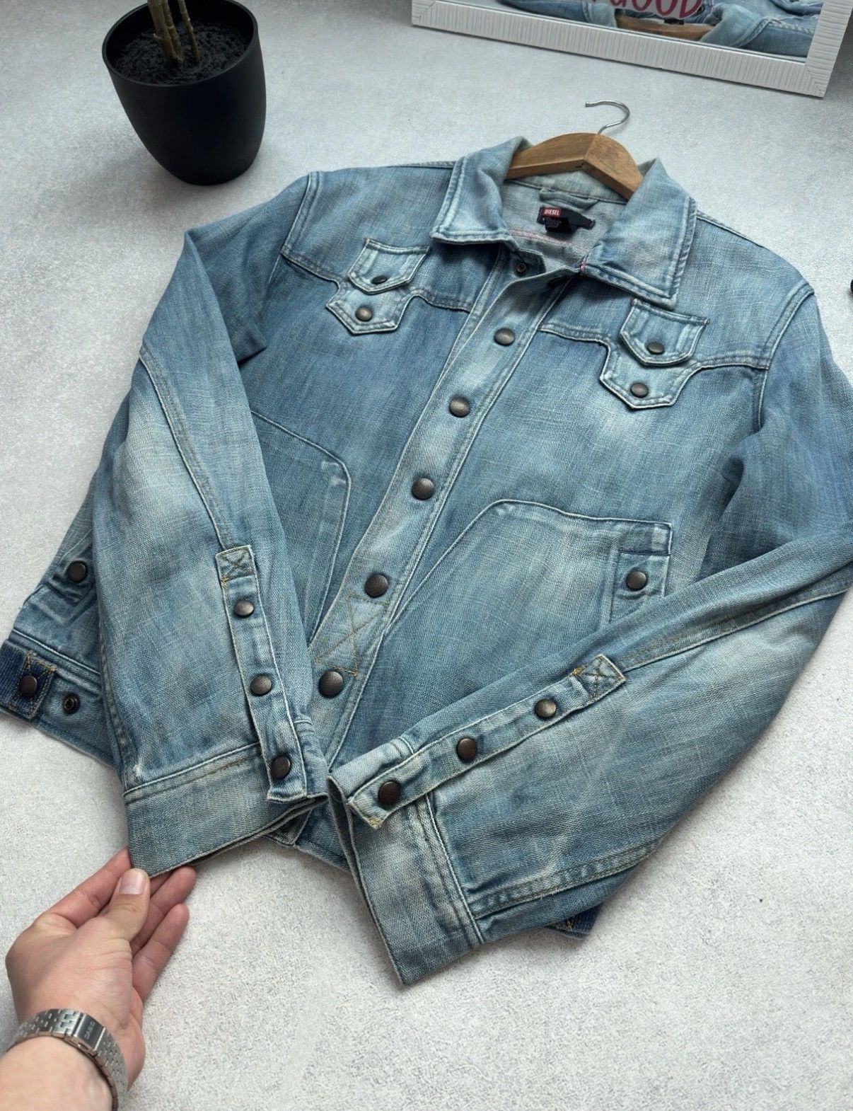 Diesel Vintage Diesel 90s Denim Jeans Logo Button Up Blue Jacket Size US L / EU 52-54 / 3 - 7 Thumbnail