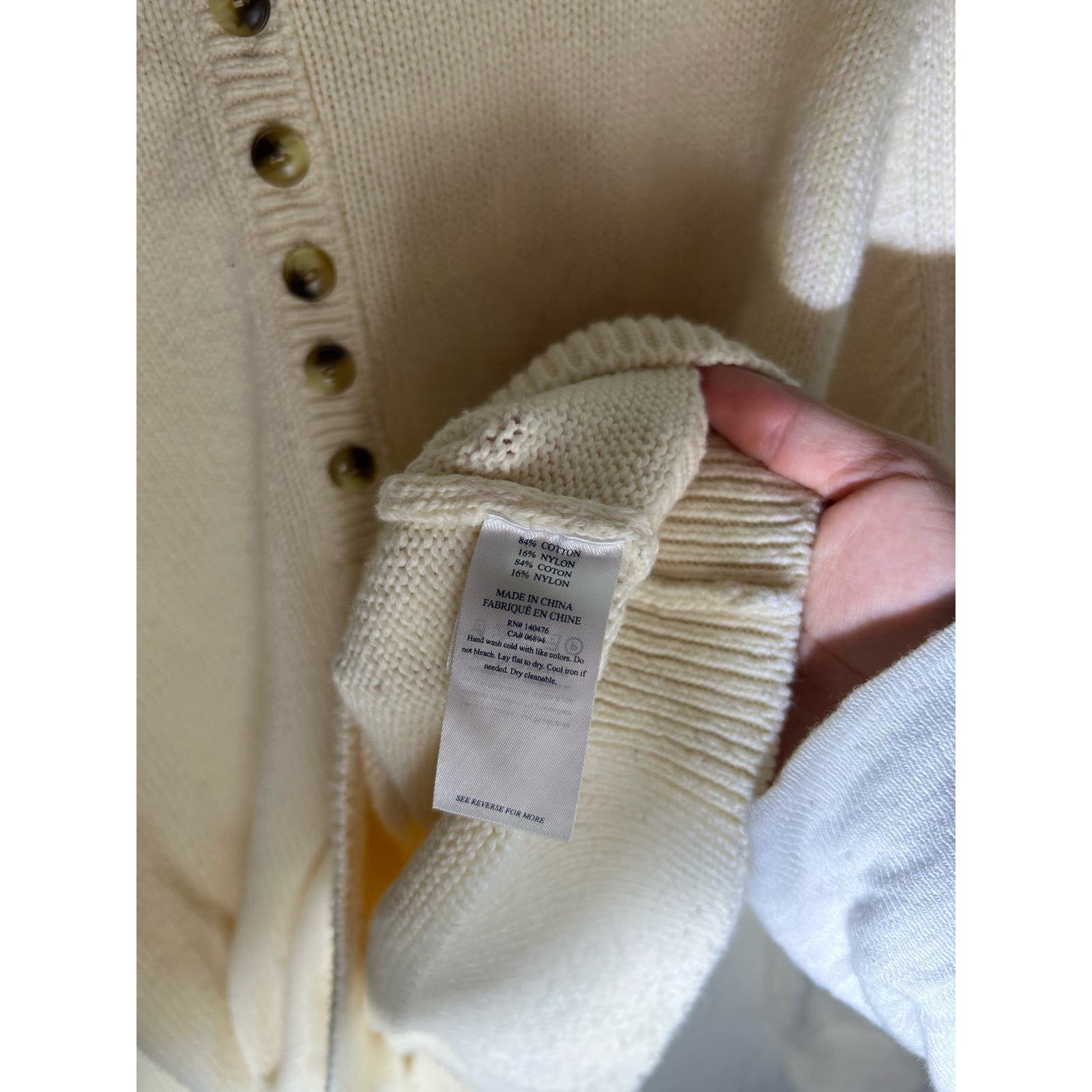 Faherty Faherty Cozy Cotton Henley Sweater In Beige Size XL Size S / US 4 / IT 40 - 7 Thumbnail