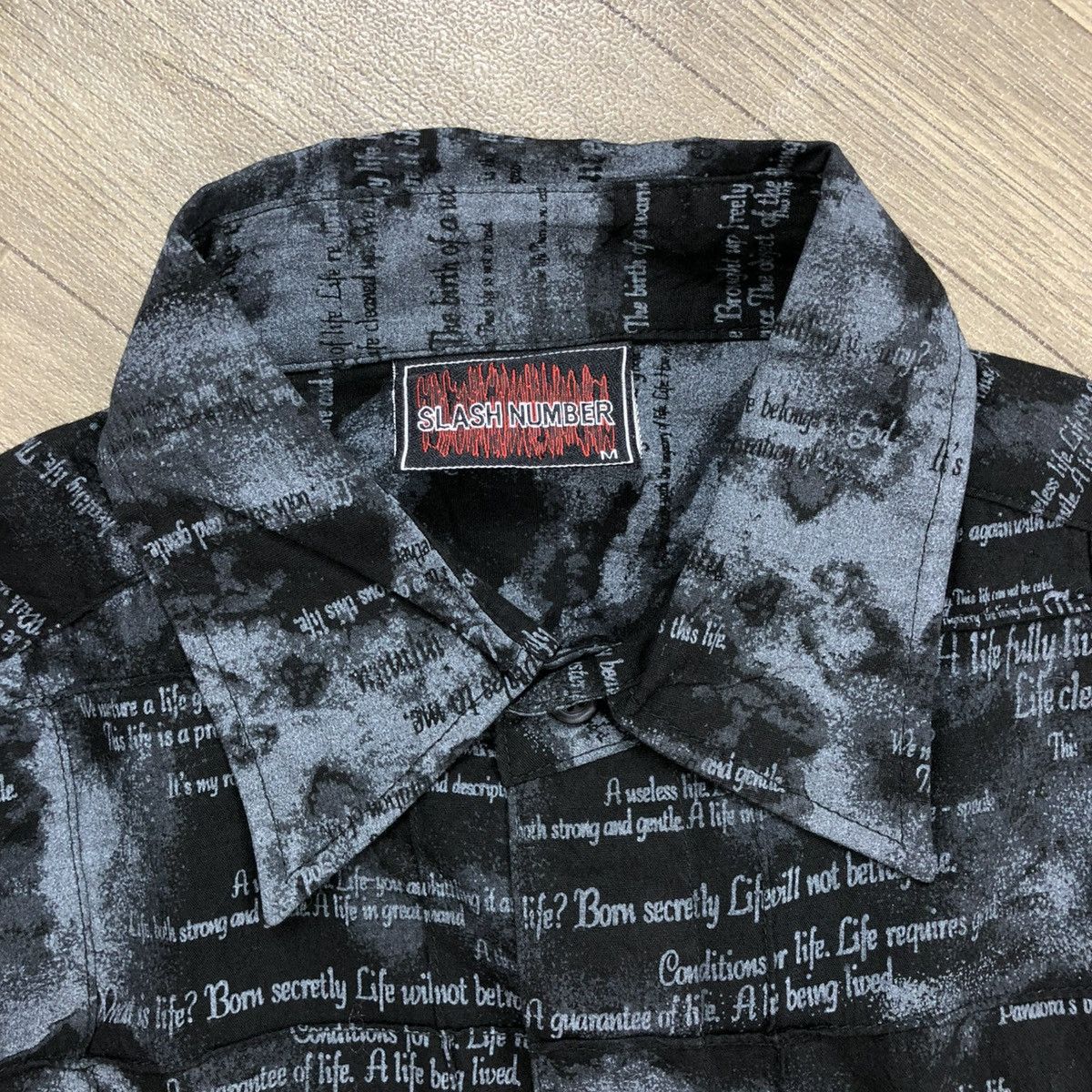 If Six Was Nine × Japanese Brand × Le Grande Bleu (L.G.B.) 2000s Slash Number H Anarchy Punk Lgb Style Button Shirt Size US M / EU 48-50 / 2 - 6 Thumbnail