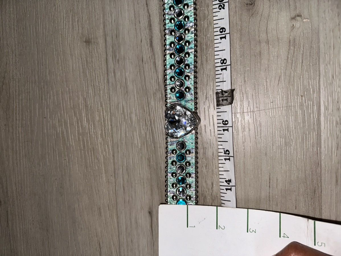 B.B. Simon BB SIMON Belt blue reptile heart crystal size XXL 36” Size ONE SIZE - 7 Thumbnail