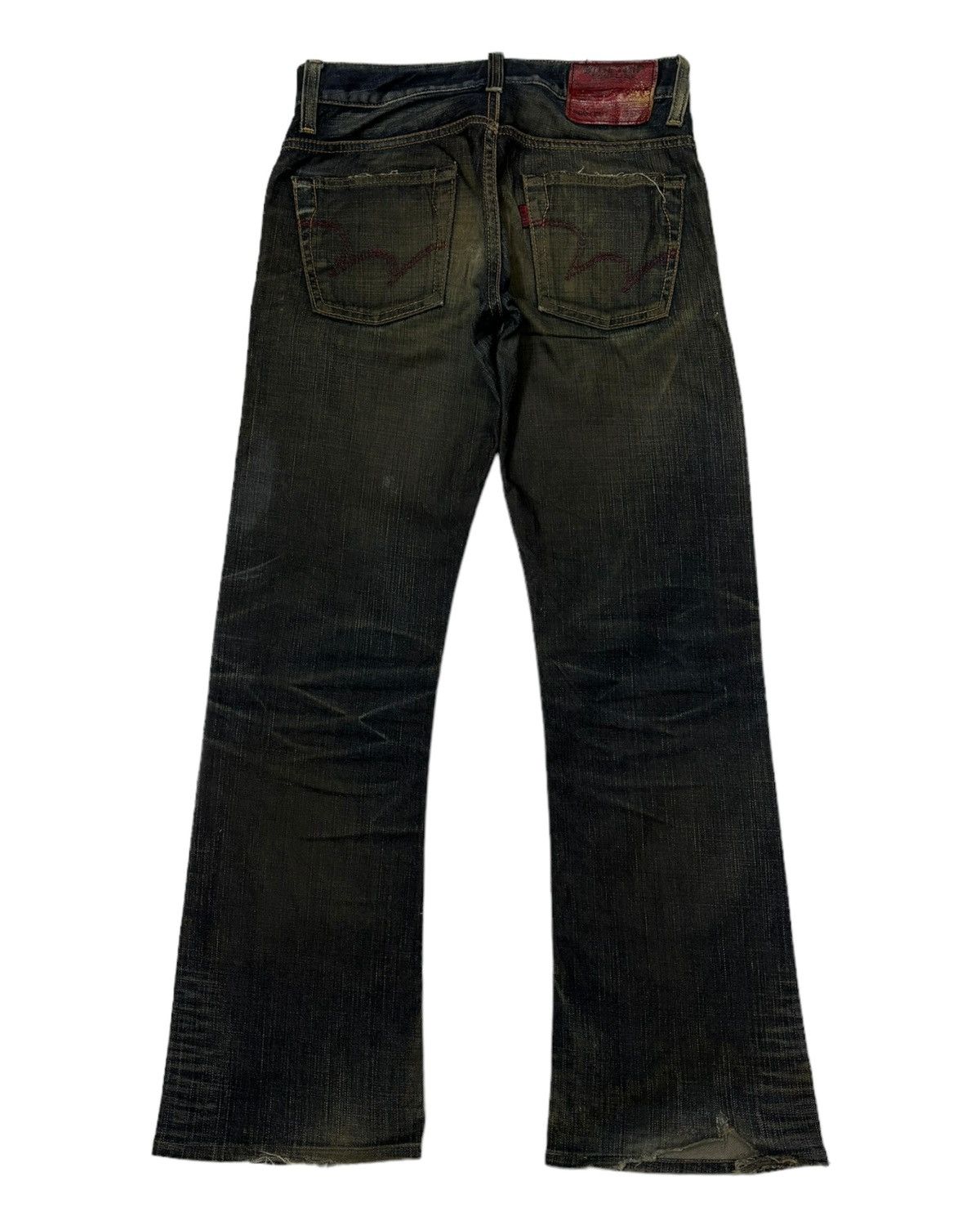 14th Addiction FLARED🔥EDWIN 503 MUD WASH BOOTCUT WAXED DENIM JEANS Size US 32 / EU 48 - 6 Thumbnail