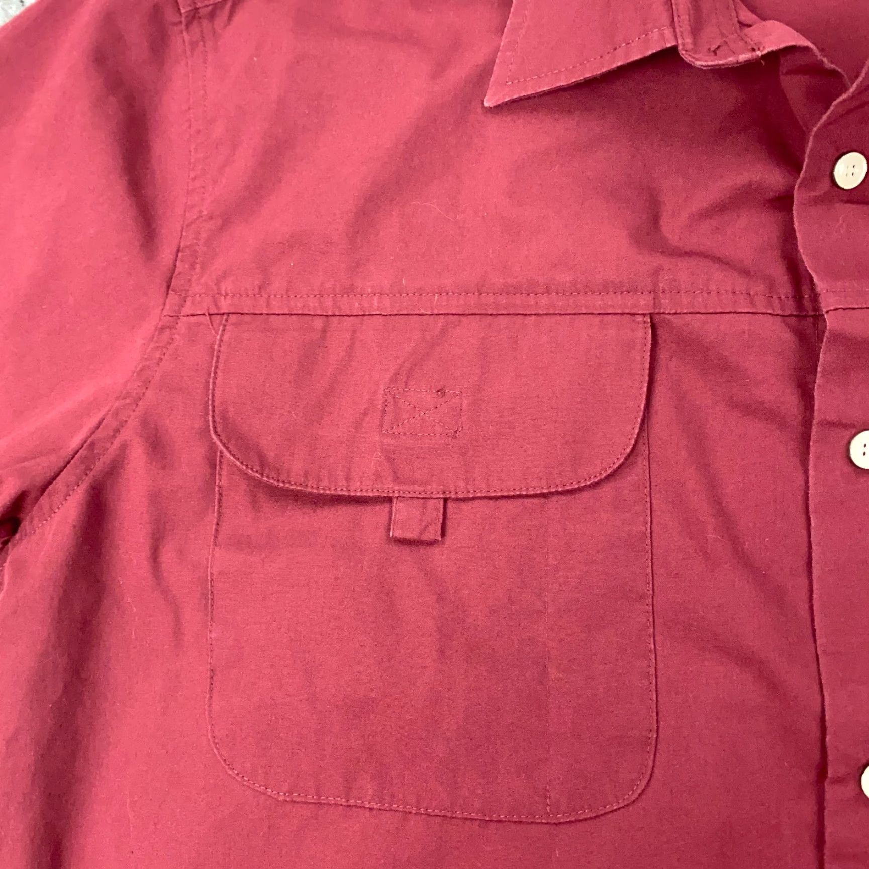 Haband Haband Shirt Mens M Maroon Snap Collar Shirt Outdoor Safari Haband Travelers Casual Workwear Sport Outdoor Size US M / EU 48-50 / 2 - 3 Thumbnail
