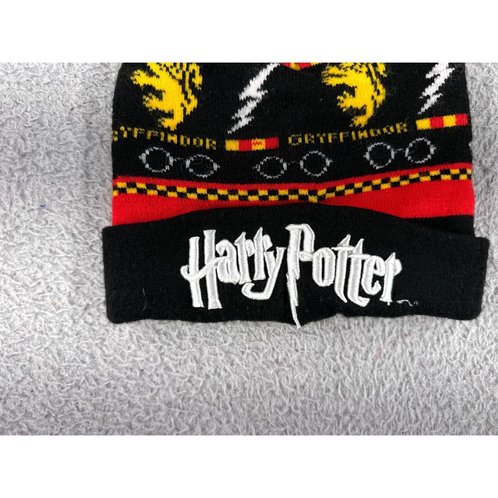 Vintage Harry Potter Beanie Adult One Size Black Knit Acrylic Snow Gryffindor Hat/Casual Wear Mens Beanie Black Harry Potter Knit Acrylic One Size Size ONE SIZE - 2 Thumbnail