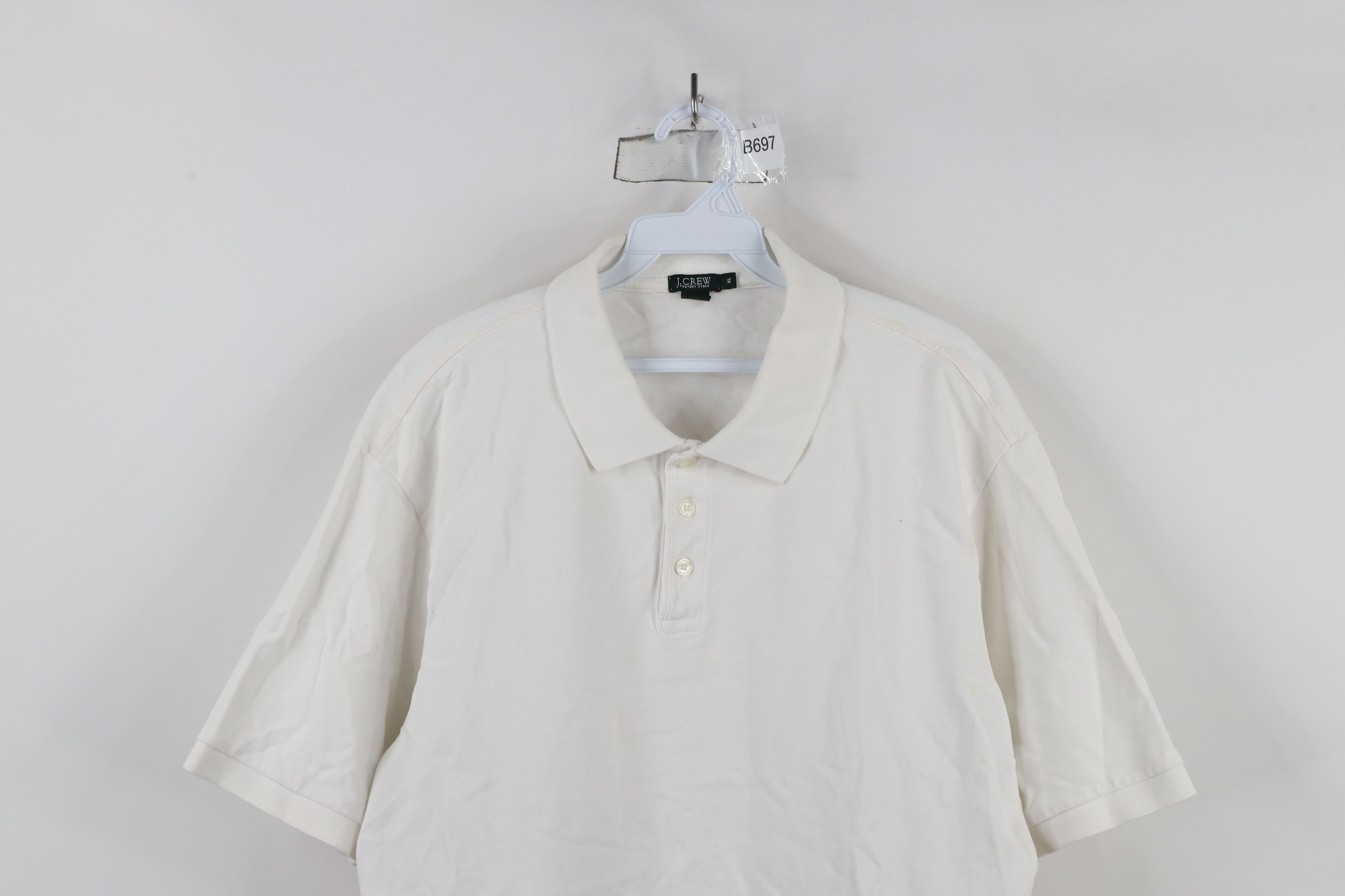 J.Crew × Vintage Vintage Y2K 2004 J Crew Blank Pique Cotton Polo Shirt White Size US XL / EU 56 / 4 - 2 Thumbnail