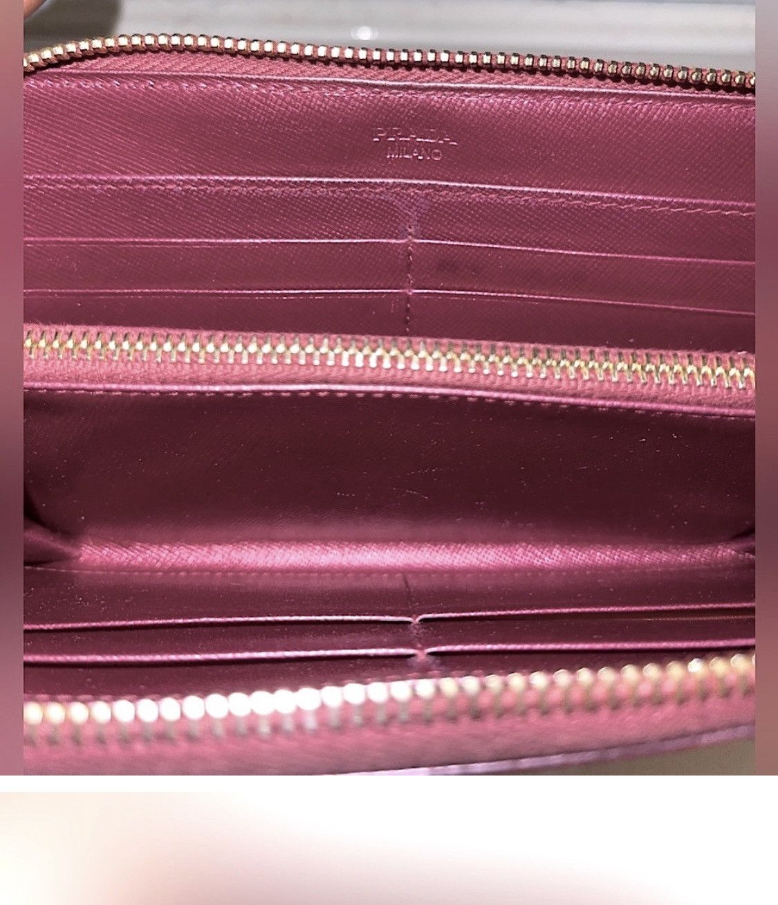 Prada **SOLD**Prada Pearlescent Pink Saffiano Leather Zip Wallet Size ONE SIZE - 4 Thumbnail