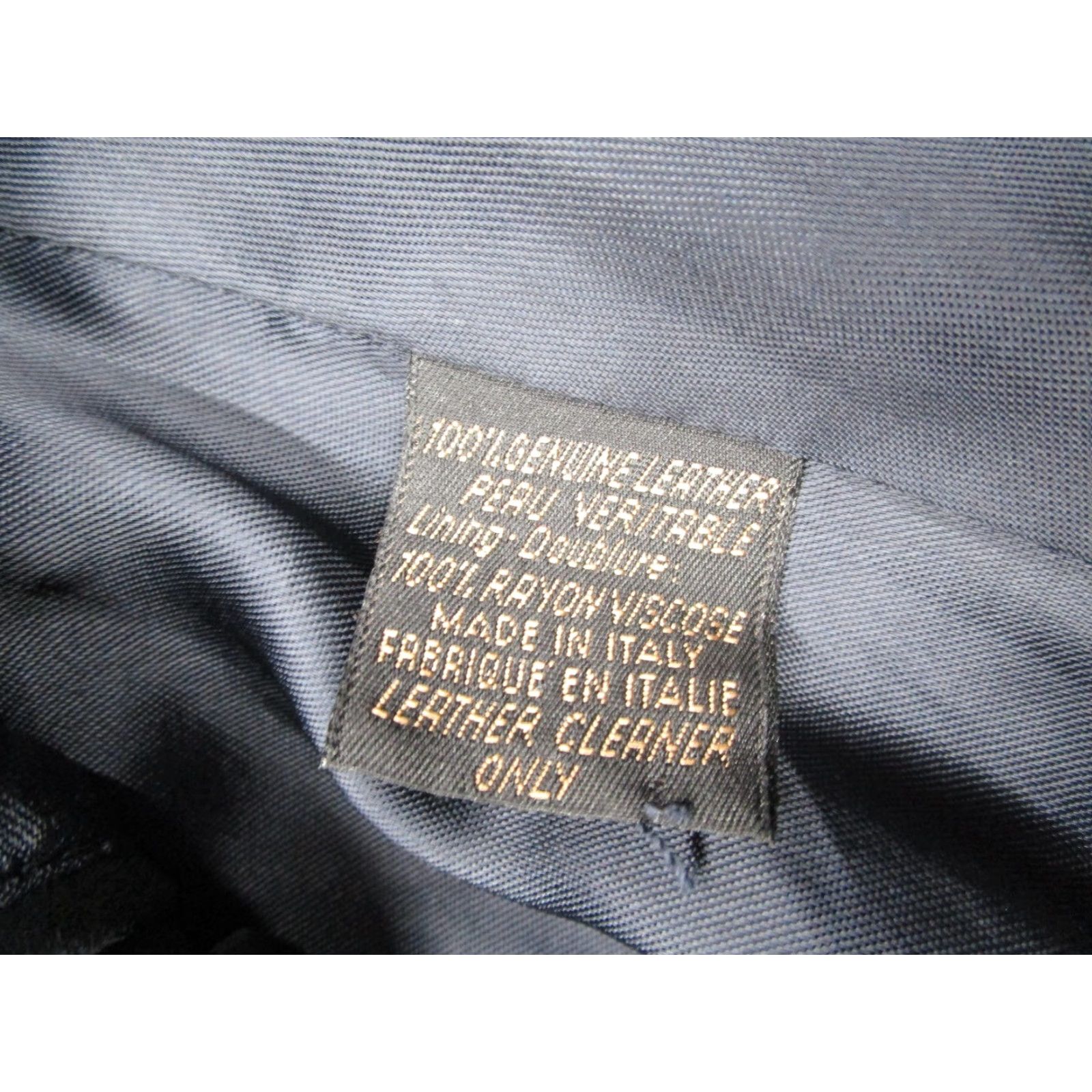Vintage VINTAGE Maria Vittoria Blazer Mens 44 Black Suede Leather Sport Coat Made In Italy - Notch Lapel 2-Button Front Ventless Single-Breasted Size 44R - 5 Thumbnail