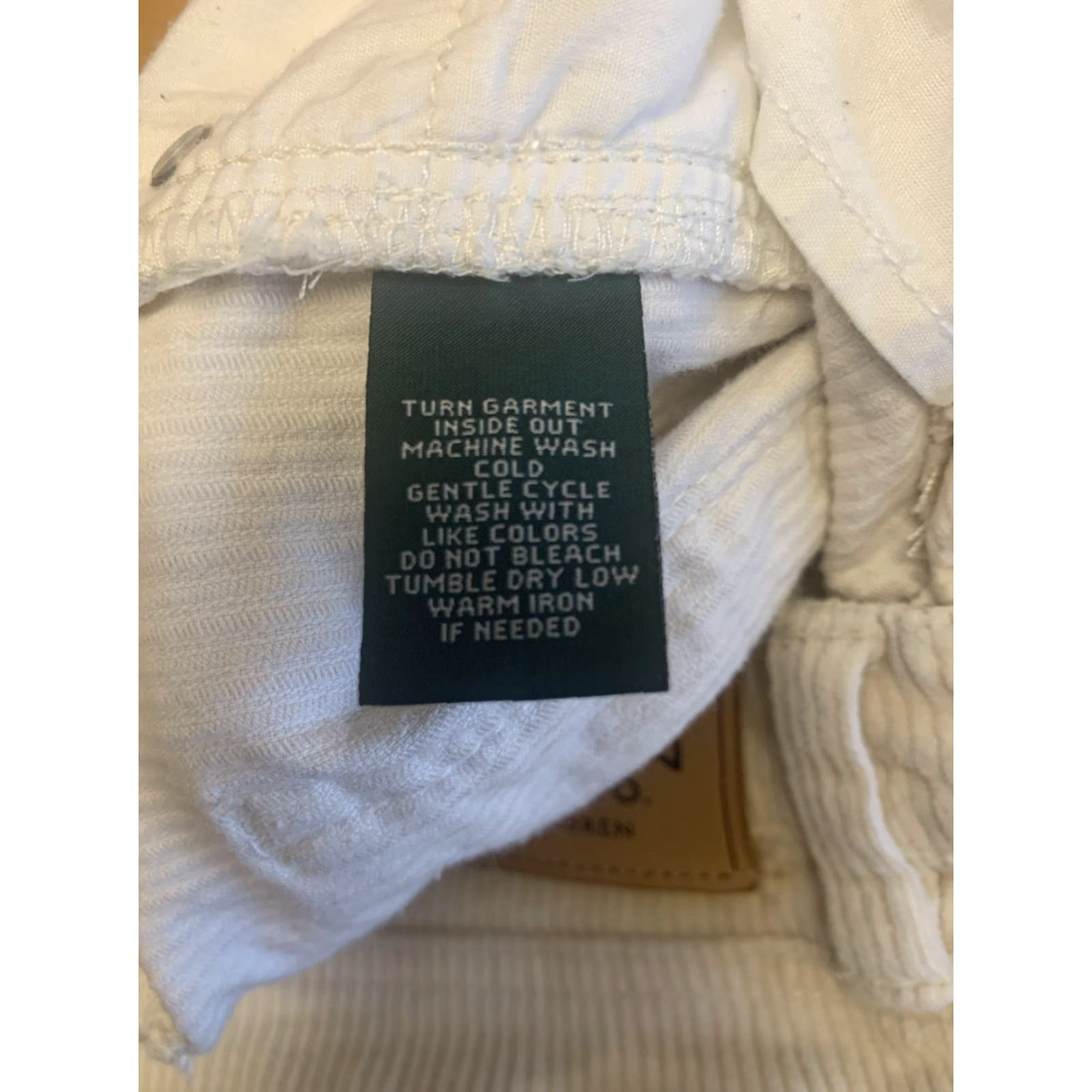 Ralph Lauren VINTAGE Lauren Ralph Lauren Pants Corduroy 32x28.5 Straight Pockets Stretch White 10P Regular Womens Boys Girls Mens Size 24" / US 00 / IT 34 - 7 Thumbnail