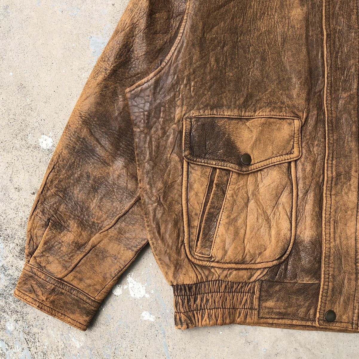 Vintage VTG Sheep Leather Flight Jacket Removable Sheeps Wool Collar Size US L / EU 52-54 / 3 - 6 Thumbnail