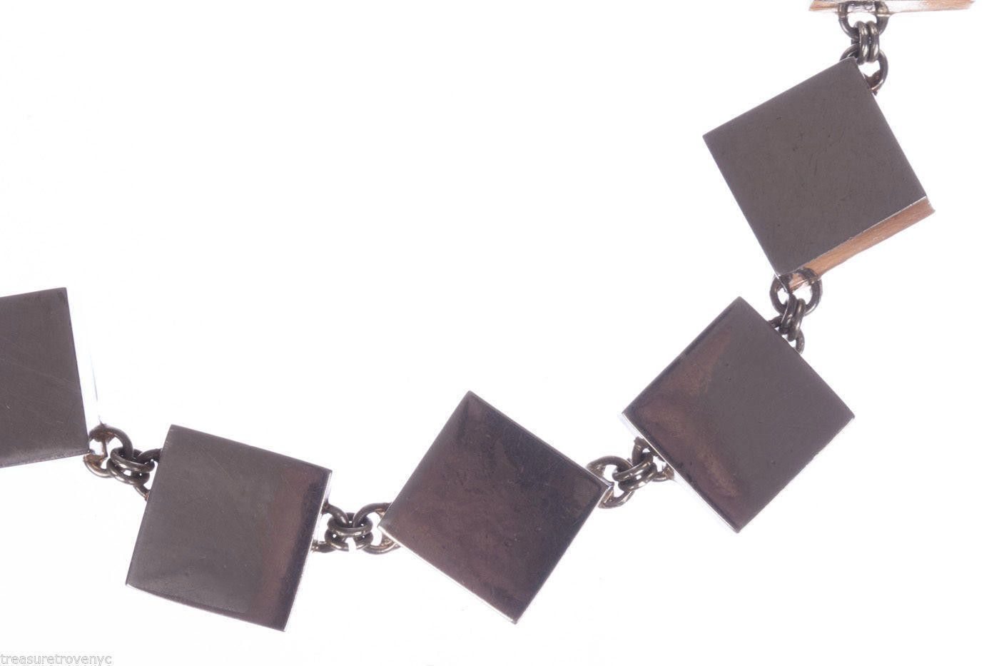 Claude Montana Claude Montana Silver Plated Square Link Necklace Size ONE SIZE - 3 Thumbnail