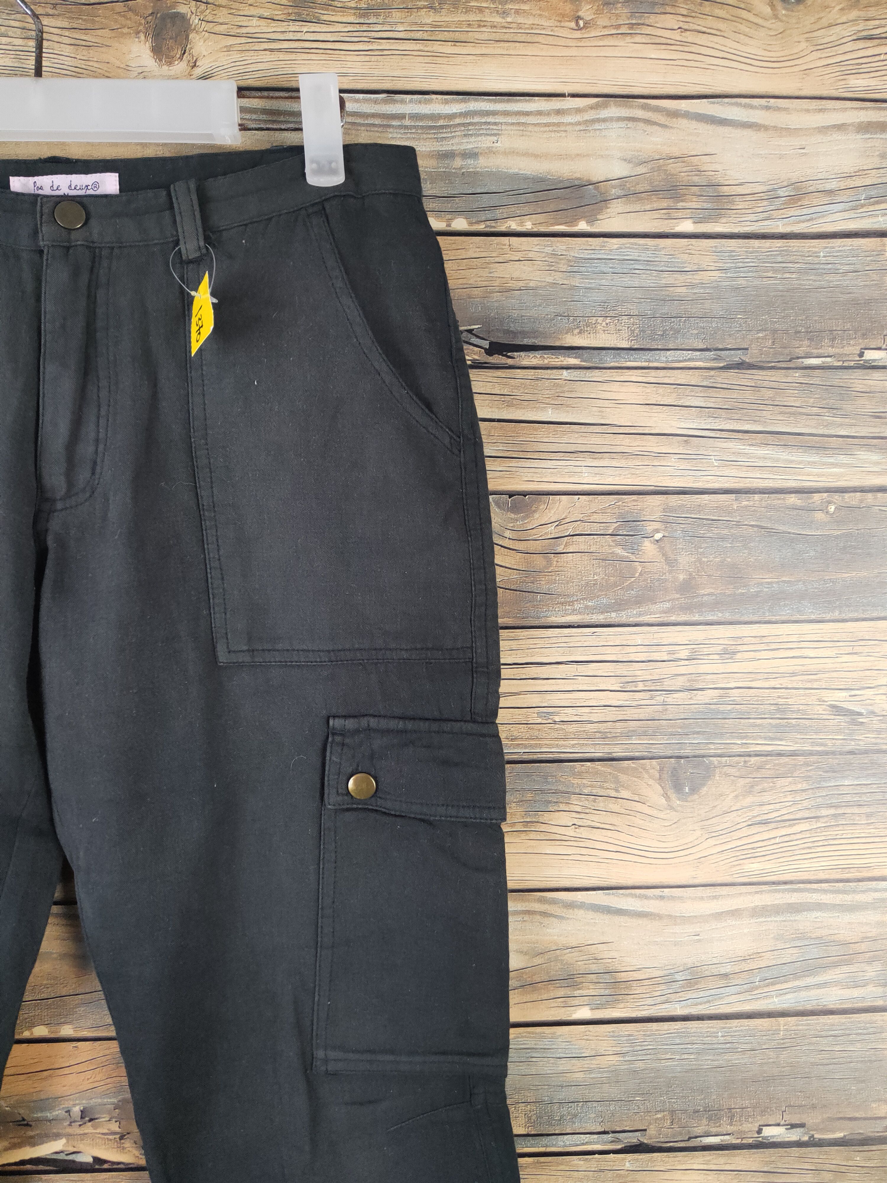 Japanese Brand DL Poe de Deux Black Multipocket Tactical Cargo Pants #1370 Size 29" - 5 Thumbnail