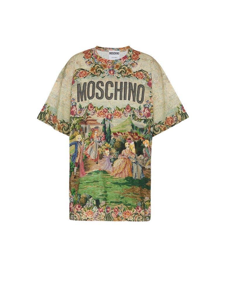 Moschino Multicolor Floral Pixelated Short Sleeve Tshirt