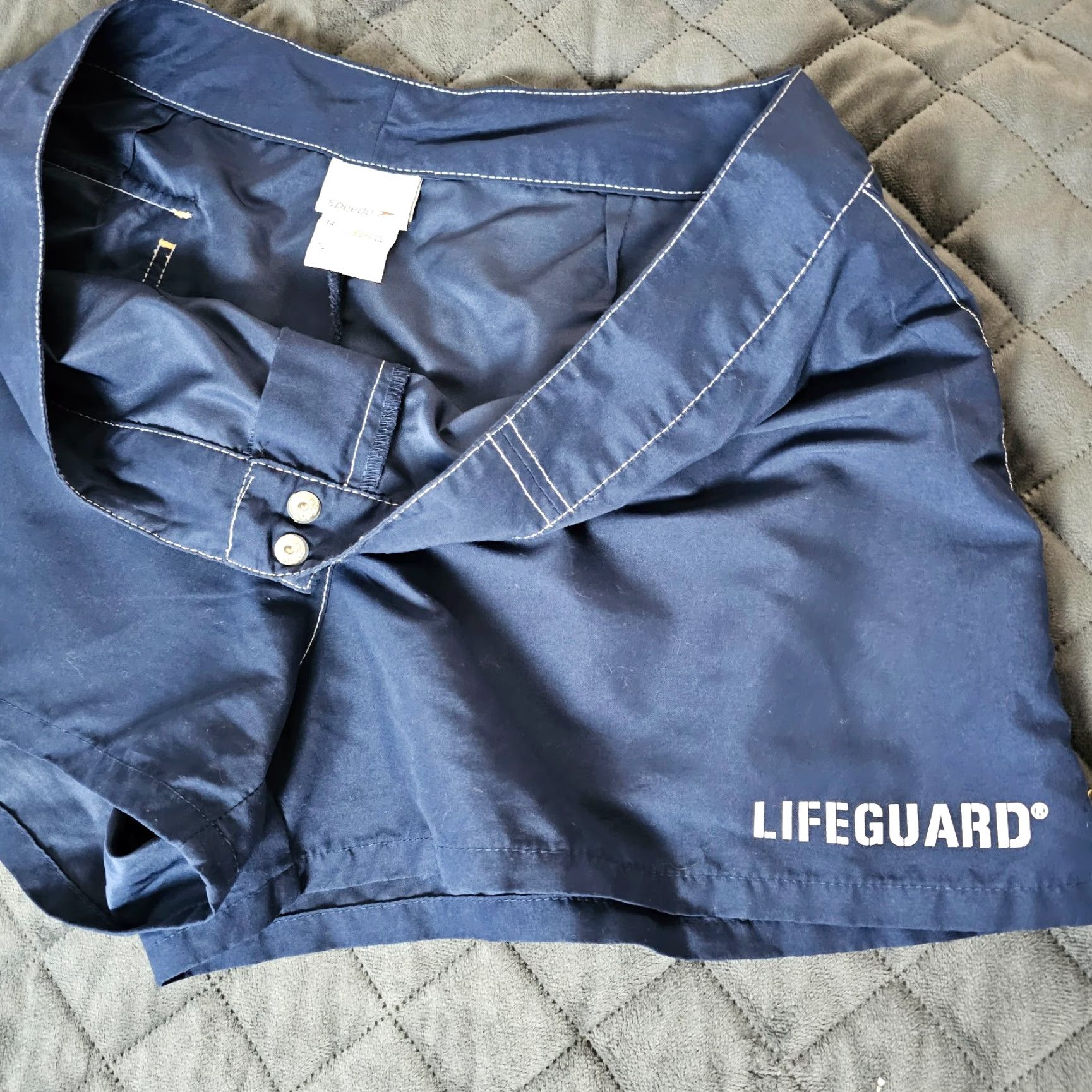 Speedo Speedo Women's LIFEGAURD Swim Trunks Navy Blue Pocket Size 14 Button Beach Pool Size ONE SIZE - 3 Thumbnail