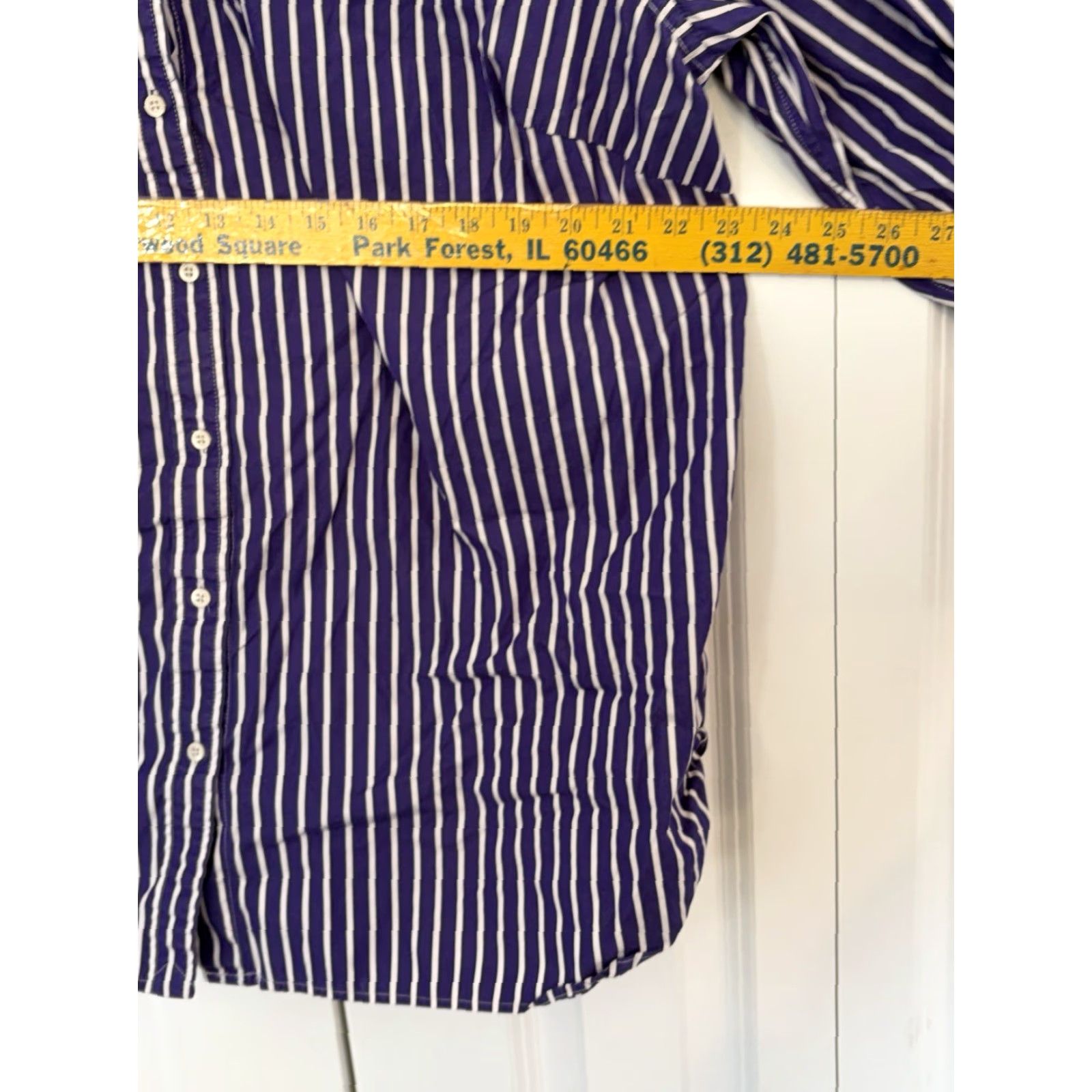 Ralph Lauren Lauren Ralph Lauren Womens Purple Button Up Dress Shirt Striped size 2X Size XXL / US 16-18 / IT 52-54 - 3 Thumbnail