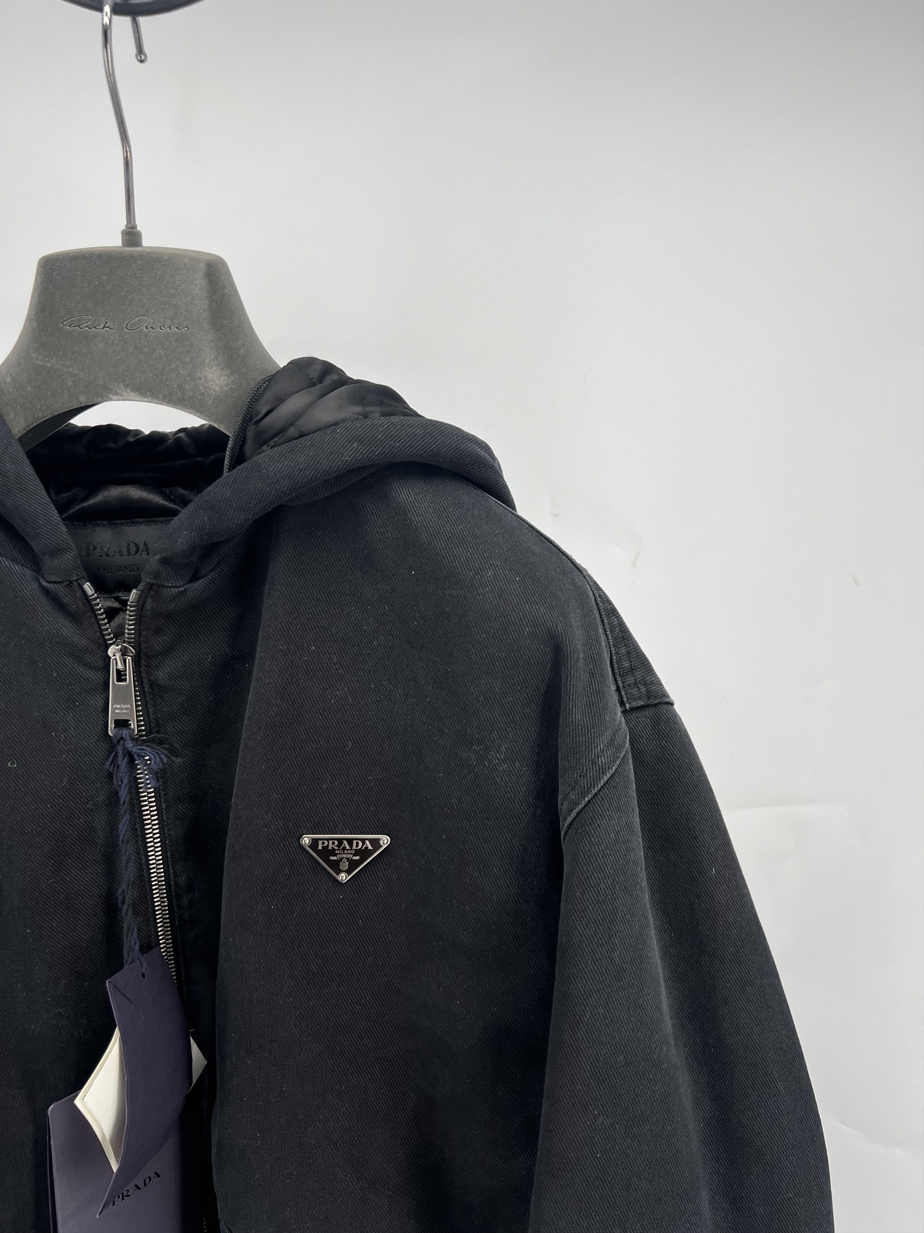 Prada Prada Black Denim Hoodie Jacket Size M RRP $2800 Size US M / EU 48-50 / 2 - 2 Thumbnail