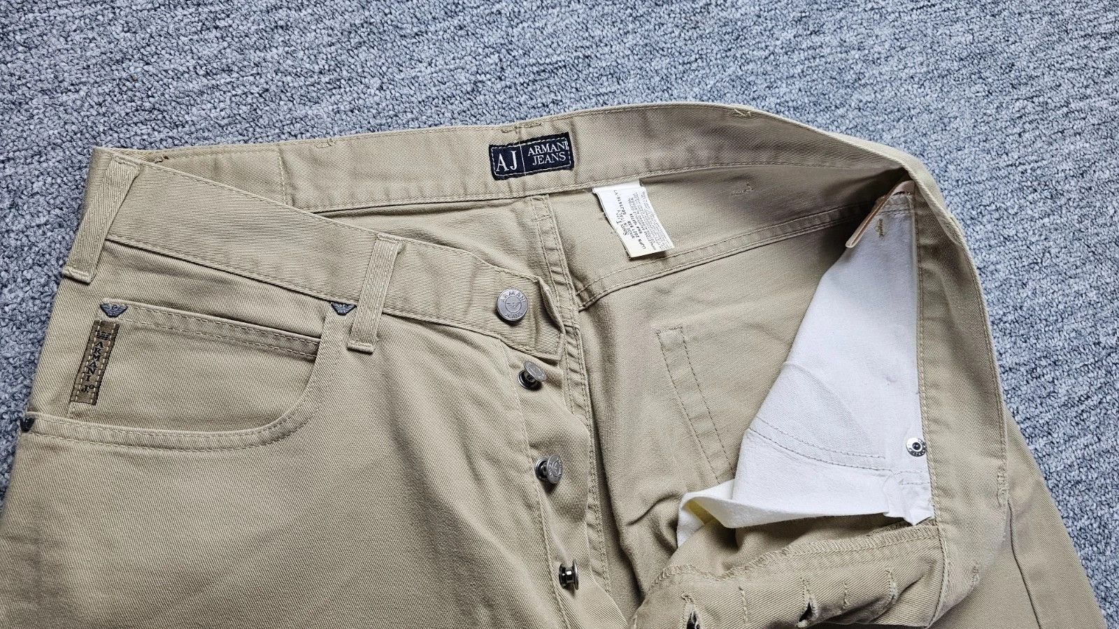 Armani Armani Jeans AJ Chino Straight Pants W34 Beige Italy Eagle Size US 34 / EU 50 - 3 Thumbnail