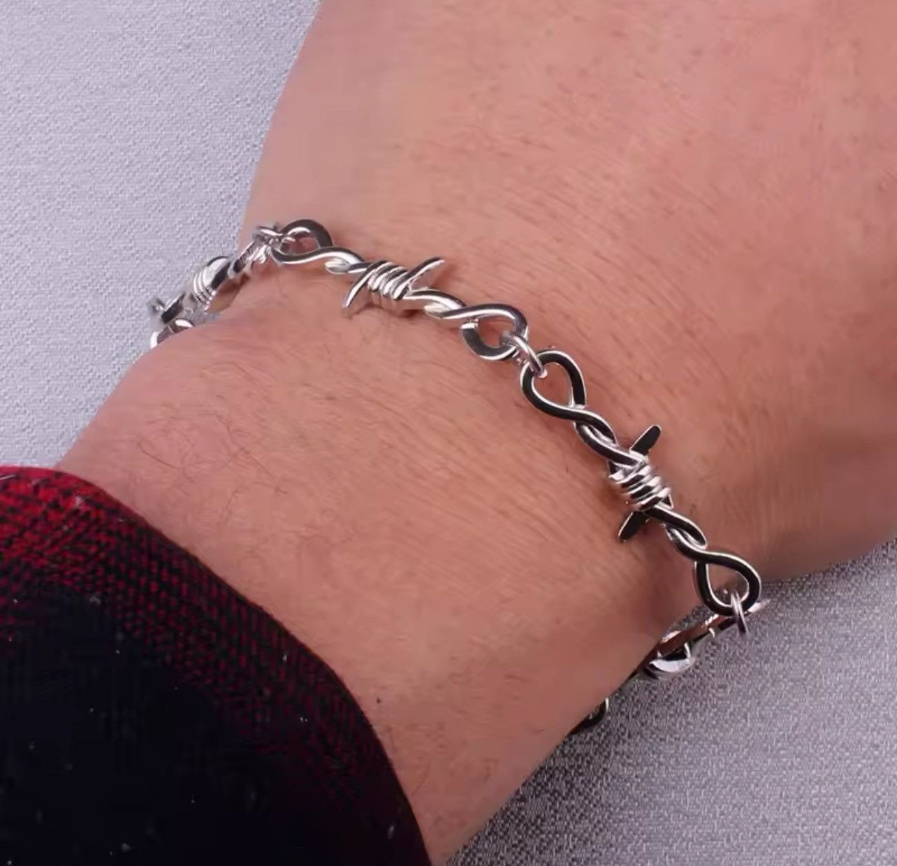Jewelry Gothic Punk Barbed Wire bracelet Size ONE SIZE - 1 Thumbnail