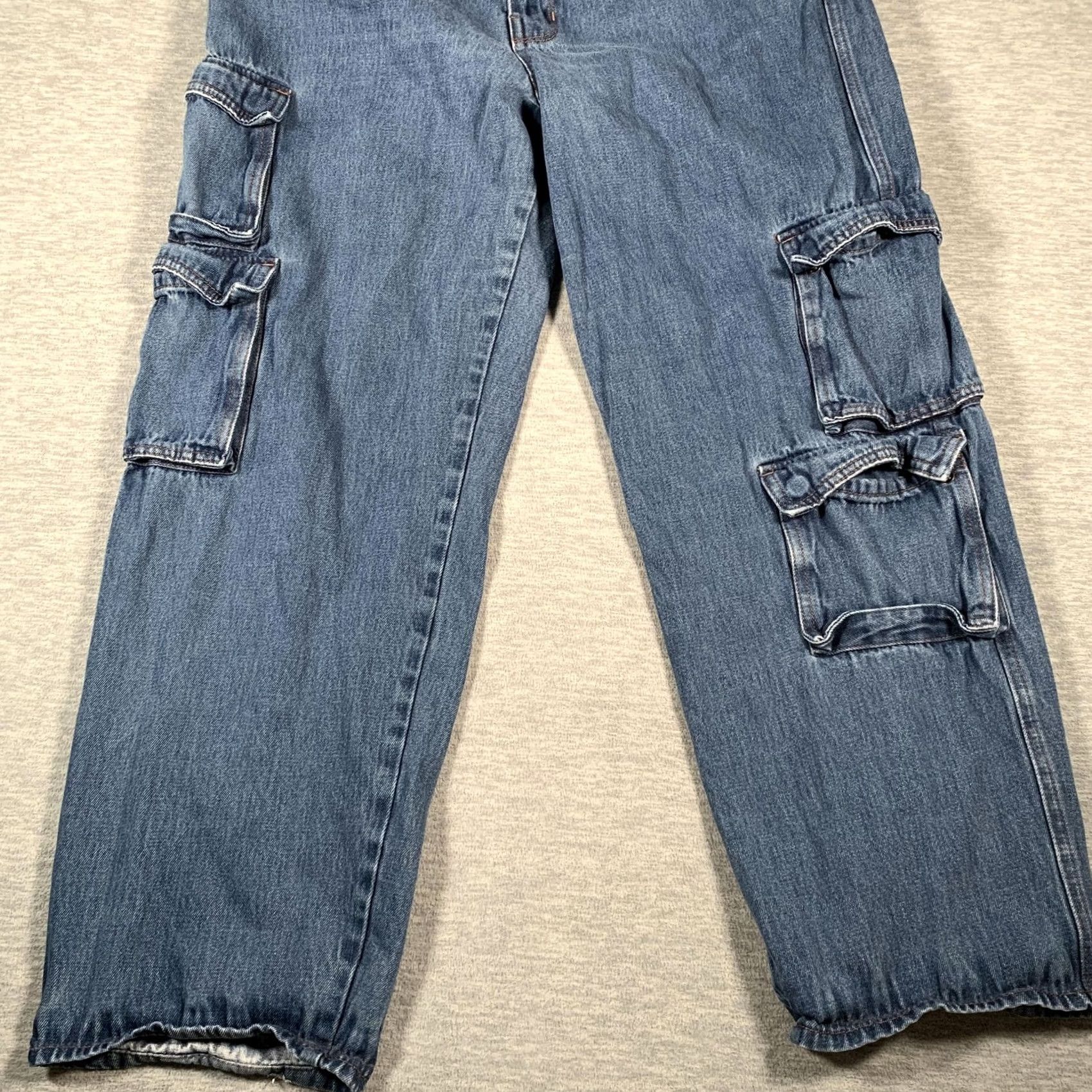 Empyre Empyre Tori Jeans Women Large Blue Cargo Jogger Denim Elastic Cuffs Pockets Y2K Jeans Size 38" / US 16 / IT 52 - 3 Thumbnail
