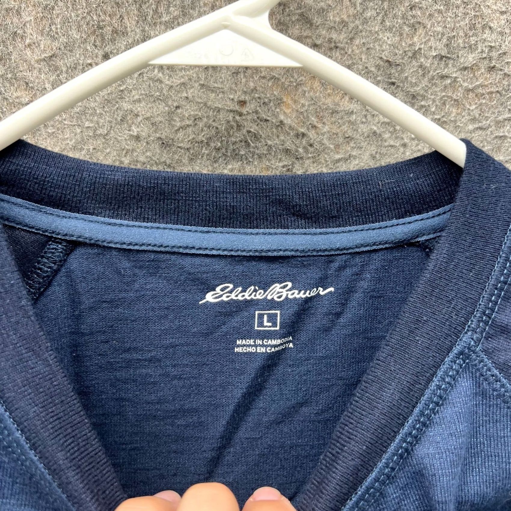 Eddie Bauer Eddie Bauer Shirt Mens Large Navy Blue Long Sleeve Crewneck Cotton Pullover Size US L / EU 52-54 / 3 - 4 Thumbnail